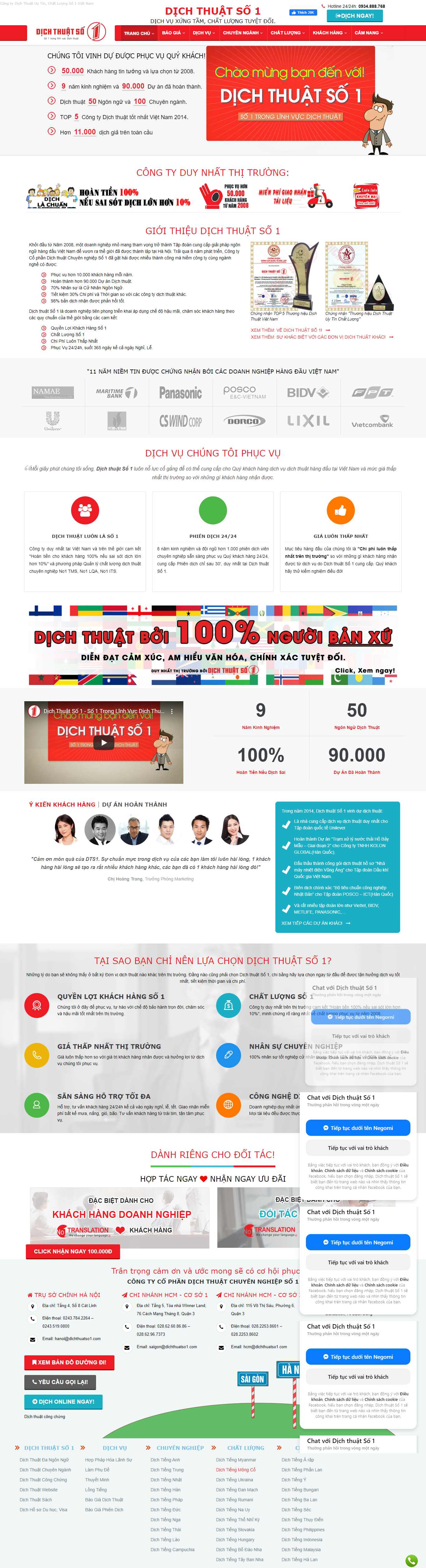 Thiết kế Website web dịch thuật - wwwdichthuatso1com