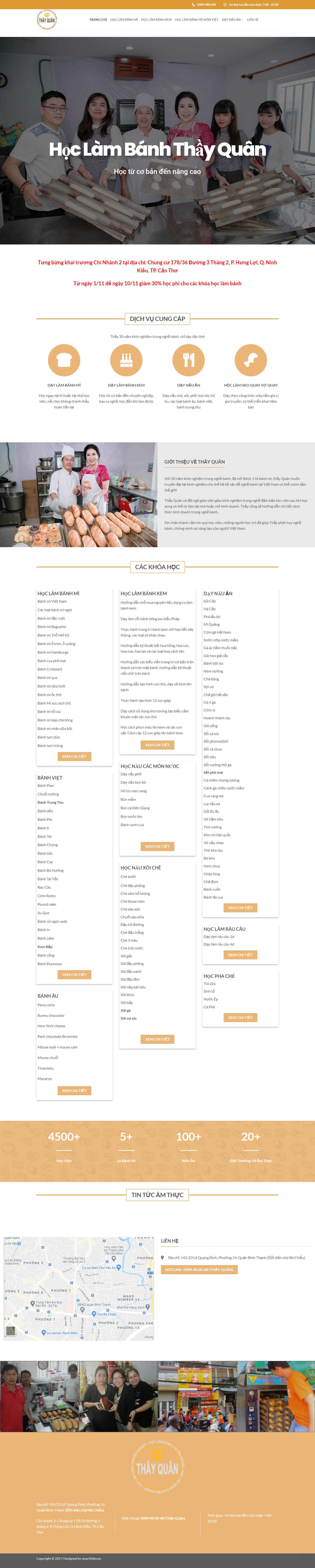 Thiết kế Website web dạy nấu ăn - hoclambanhngoncom