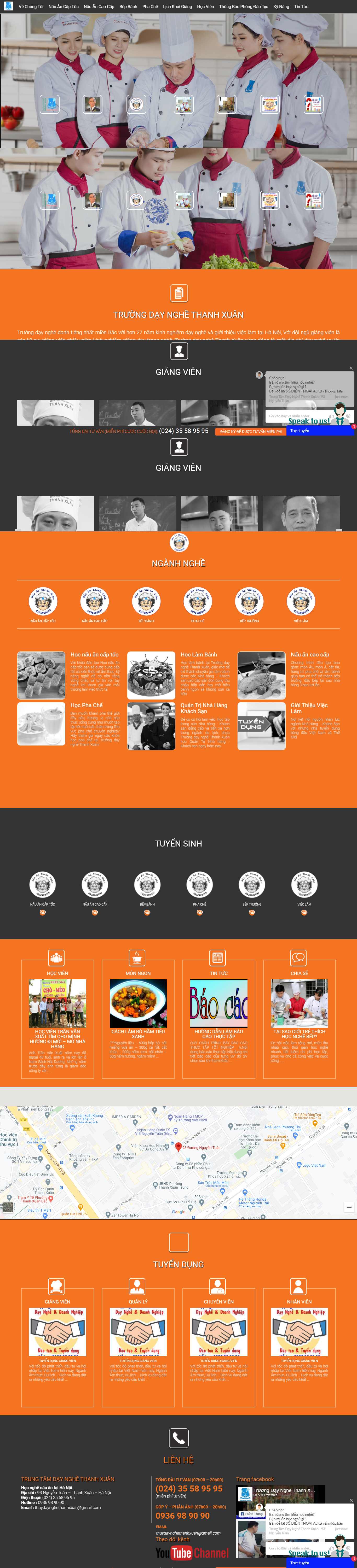 Thiết kế Website web dạy nấu ăn - hocnghenauaneduvn
