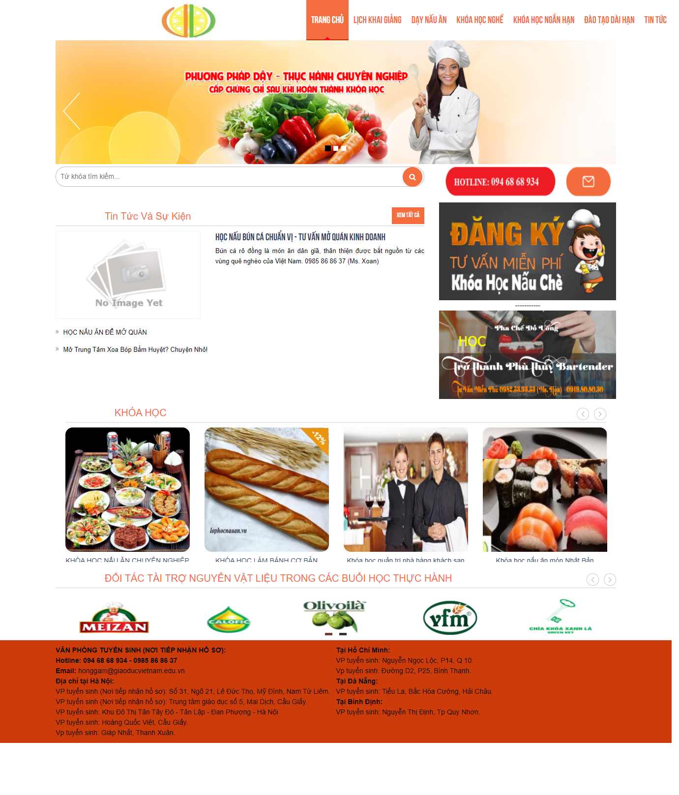 Thiết kế Website web dạy nấu ăn - lophocnauanvn