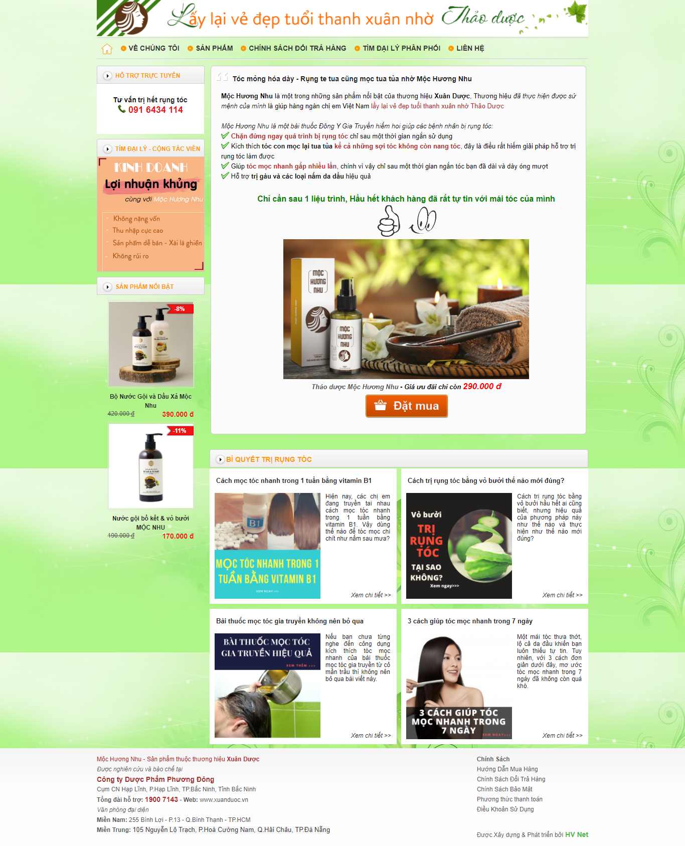 Thiết kế Website web dầu gội thảo dược - trihetrungtoccom