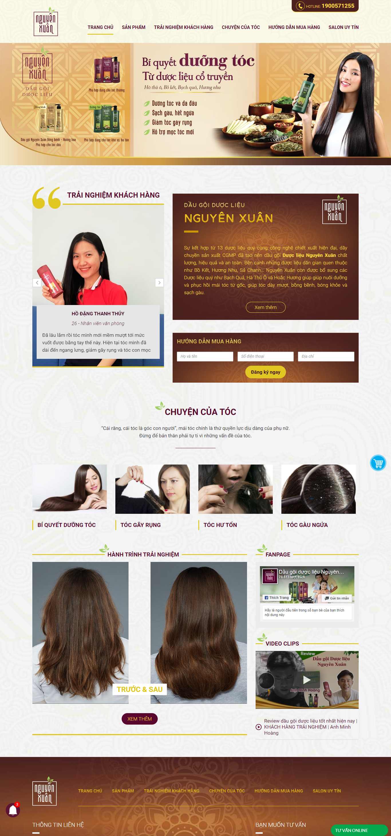 Thiết kế Website web dầu gội thảo dược - daugoiduoclieunguyenxuanvn