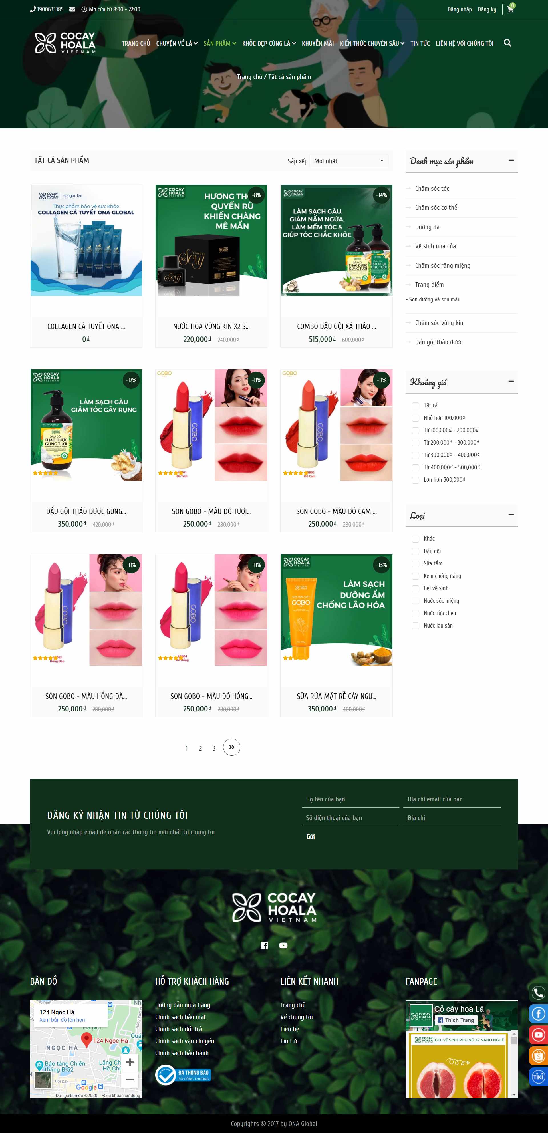 Thiết kế Website web dầu gội thảo dược - cocayhoalavn