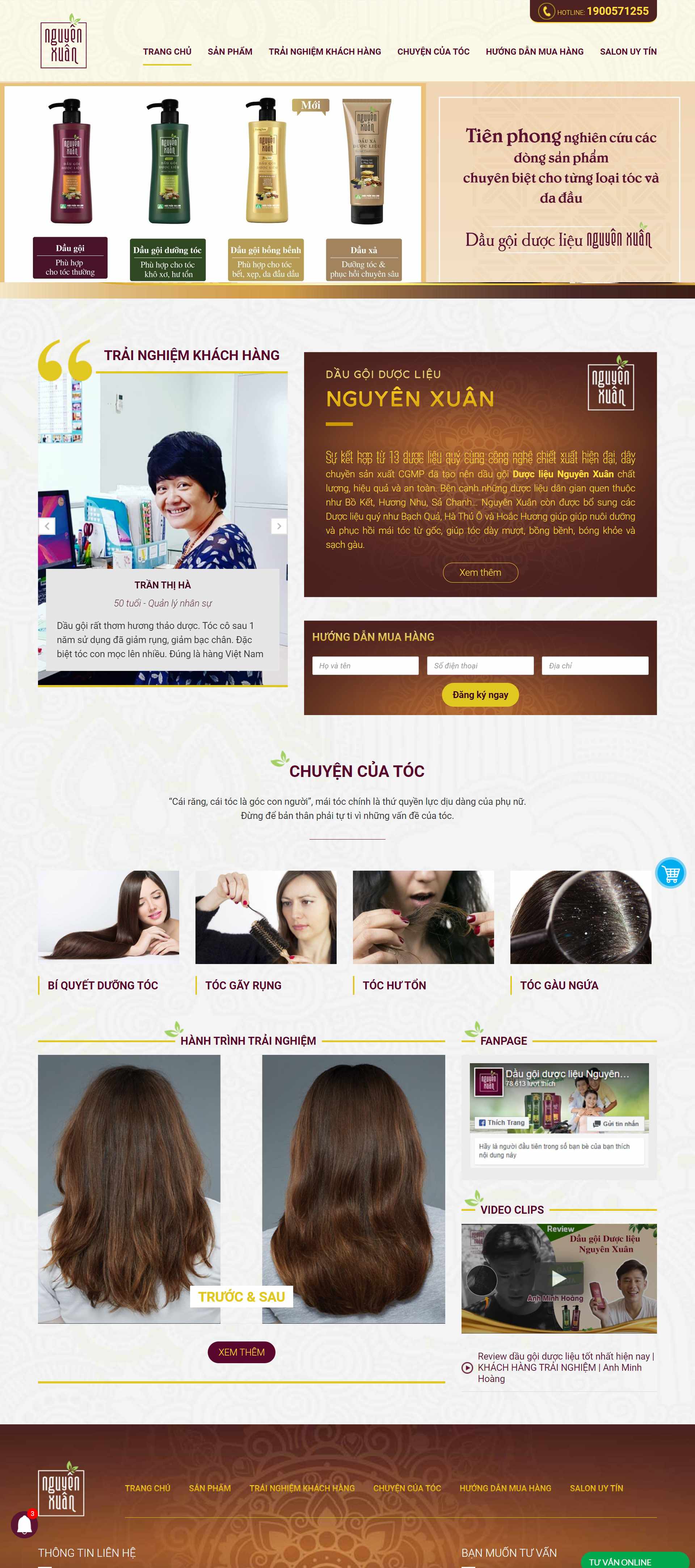 Thiết kế Website web dầu gội thảo dược - daugoiduoclieunguyenxuanvn