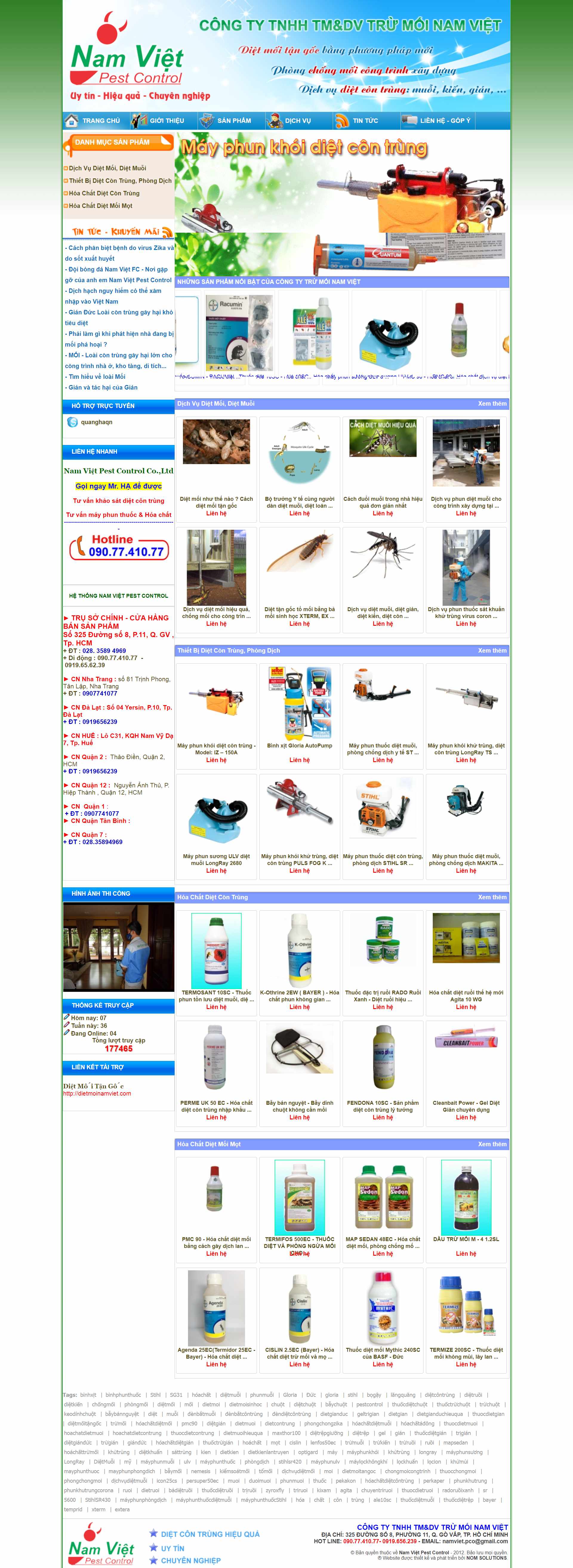 Thiết kế Website web diệt côn trùng - pestcontrolshopvn
