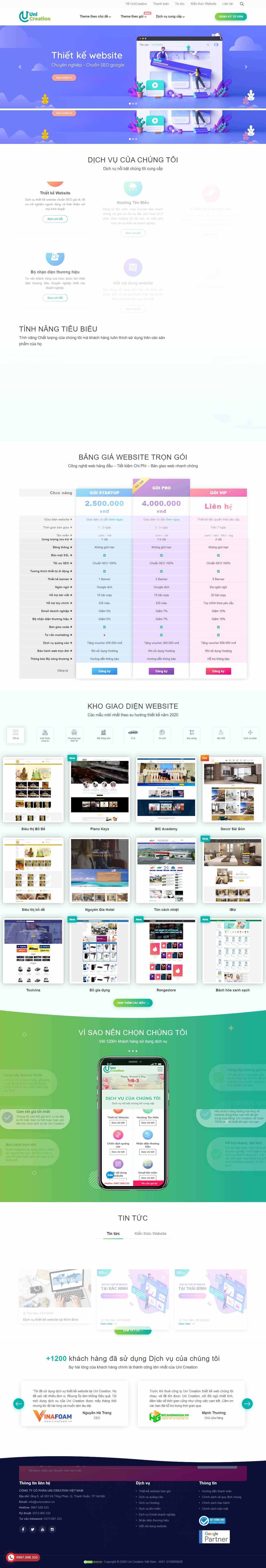 Thiết kế Website web in ấn - univnvn