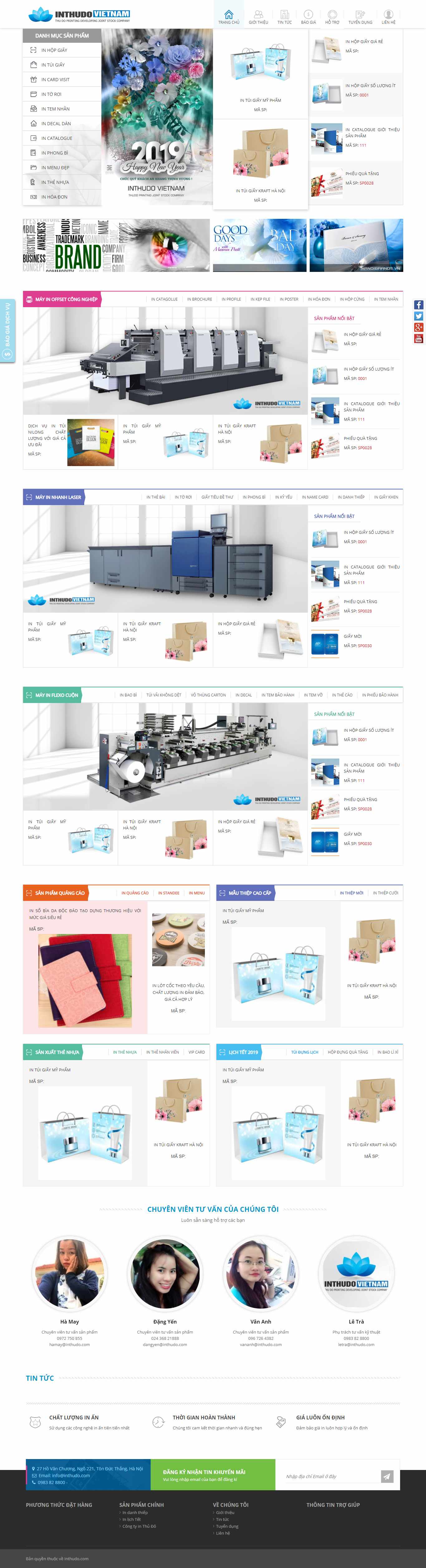 Thiết kế Website web in card visit - inthudocom