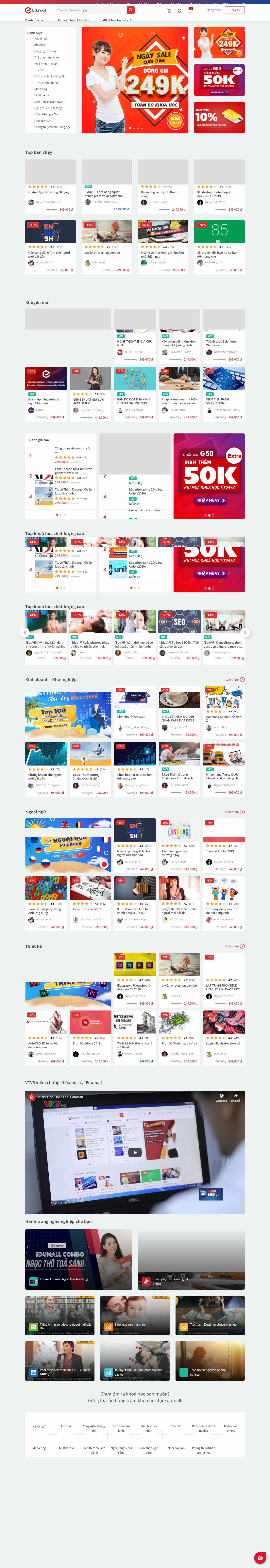 Thiết kế Website web khóa học online - edumallvn
