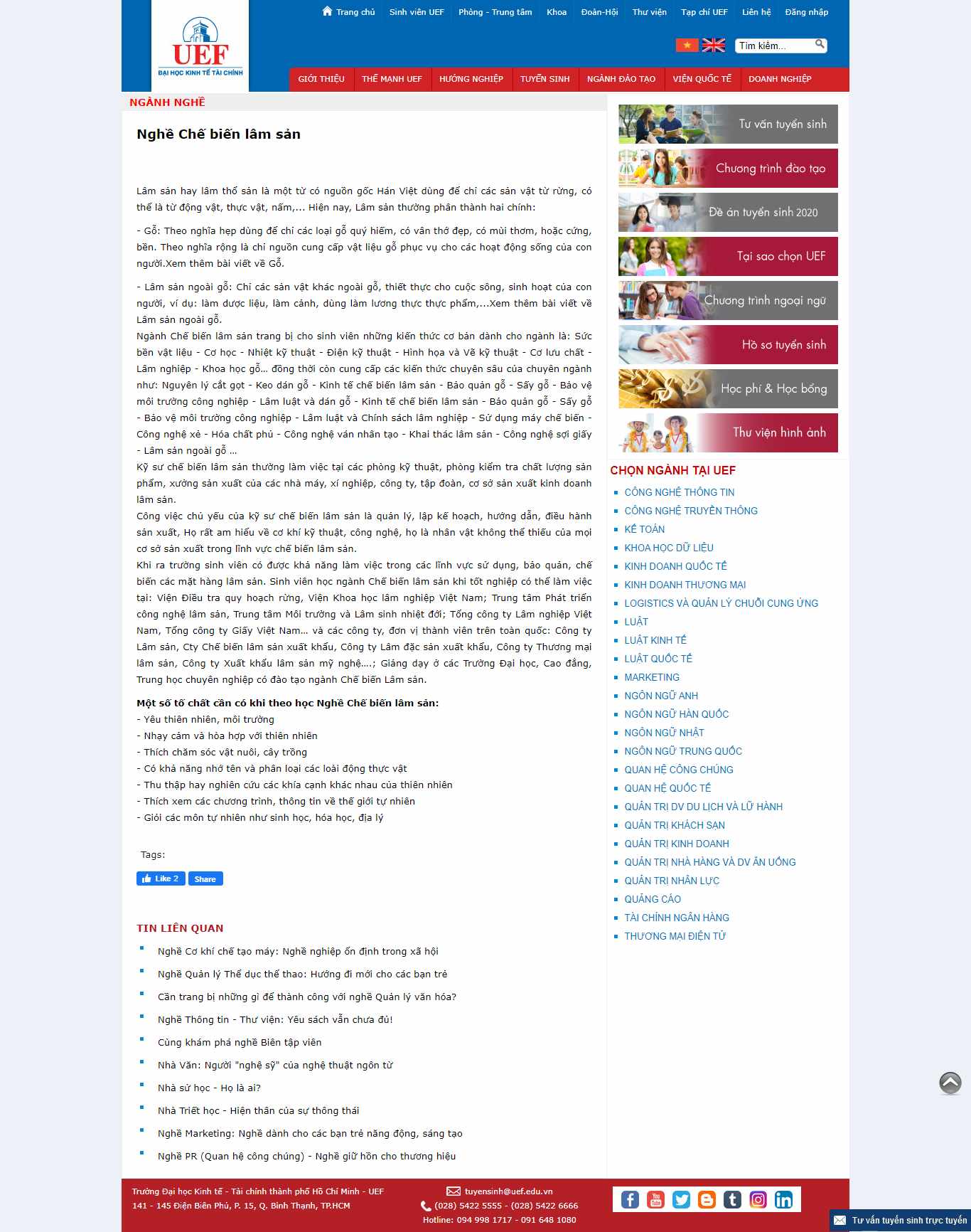 Thiết kế Website web lâm sản - wwwuefeduvn