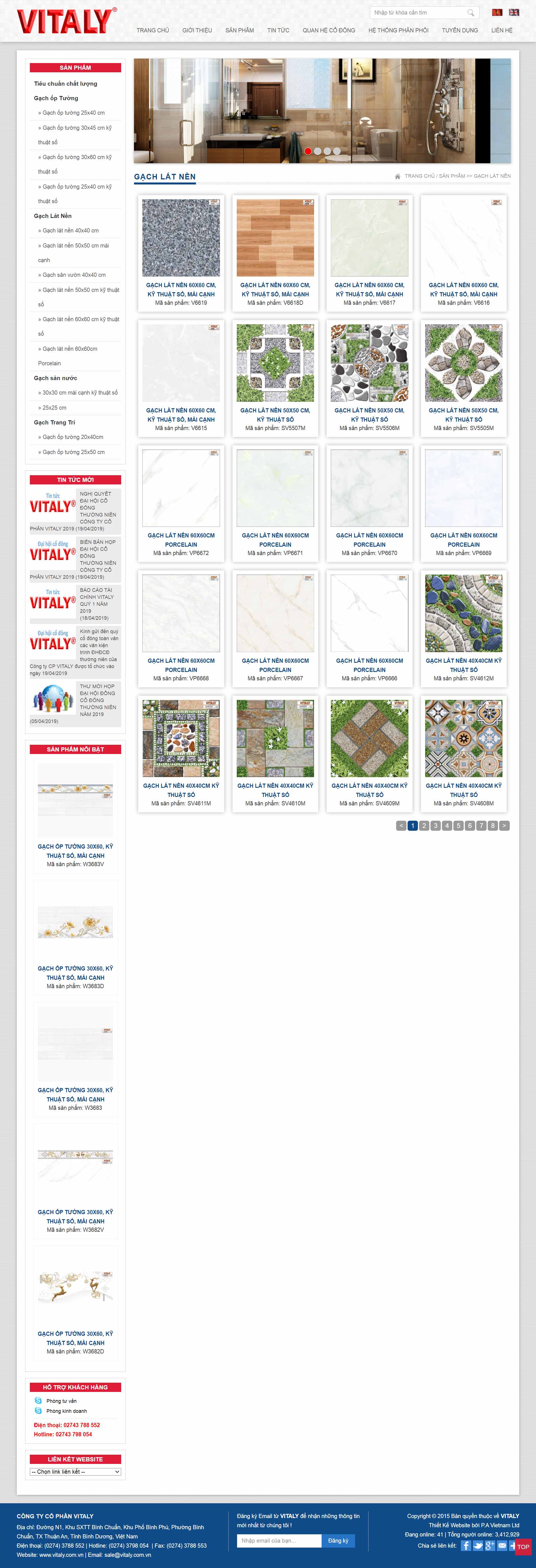 Thiết kế Website web gạch ốp lát - vitalycomvn