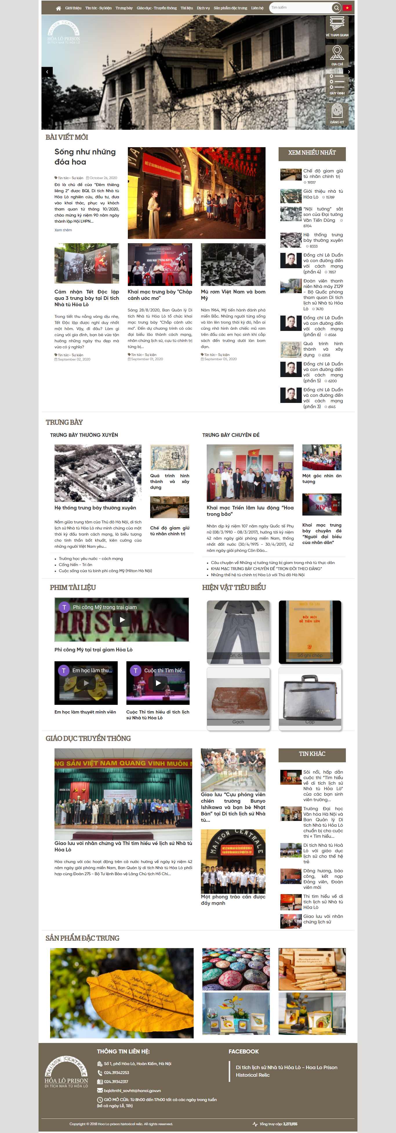 Thiết kế Website web di tích lịch sử - hoalovn