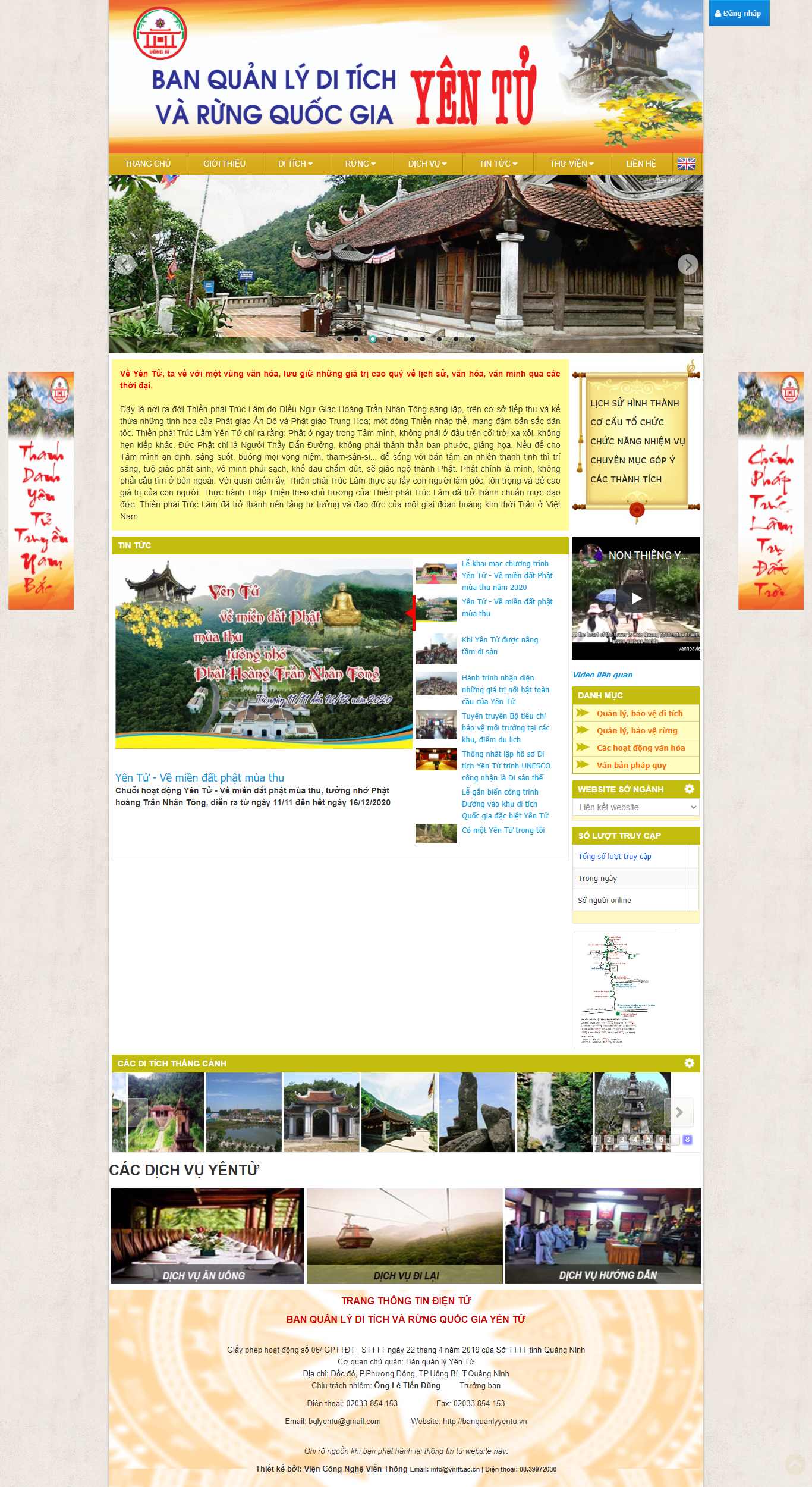 Thiết kế Website web di tích lịch sử - banquanlyyentuvn