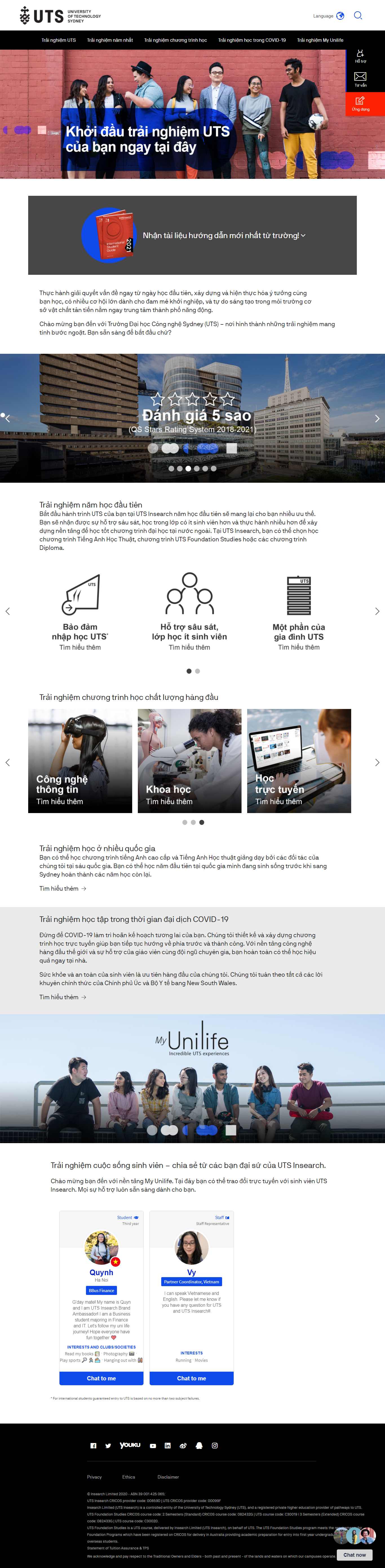 Thiết kế Website web du học - utsinsearchcom