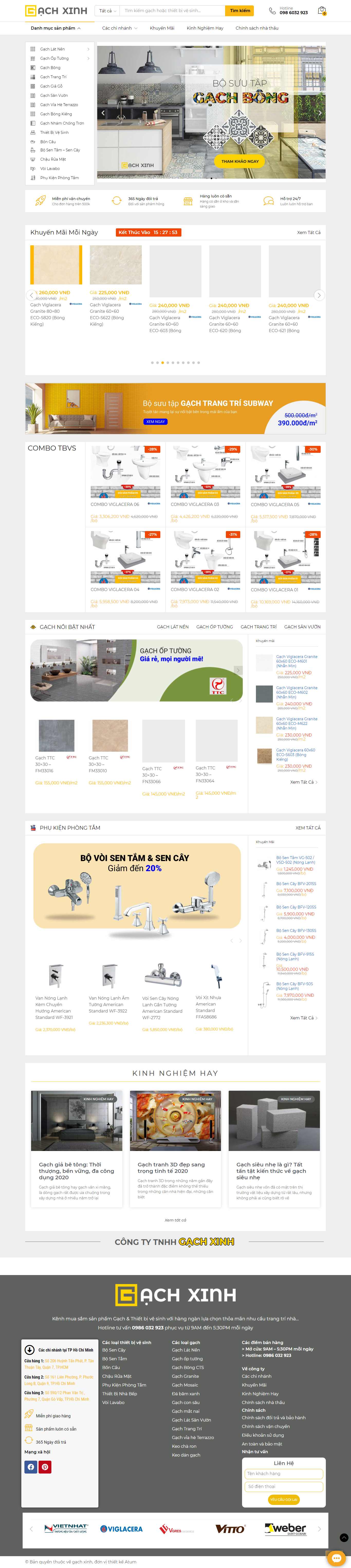 Thiết kế Website web gạch men - gachxinhcom