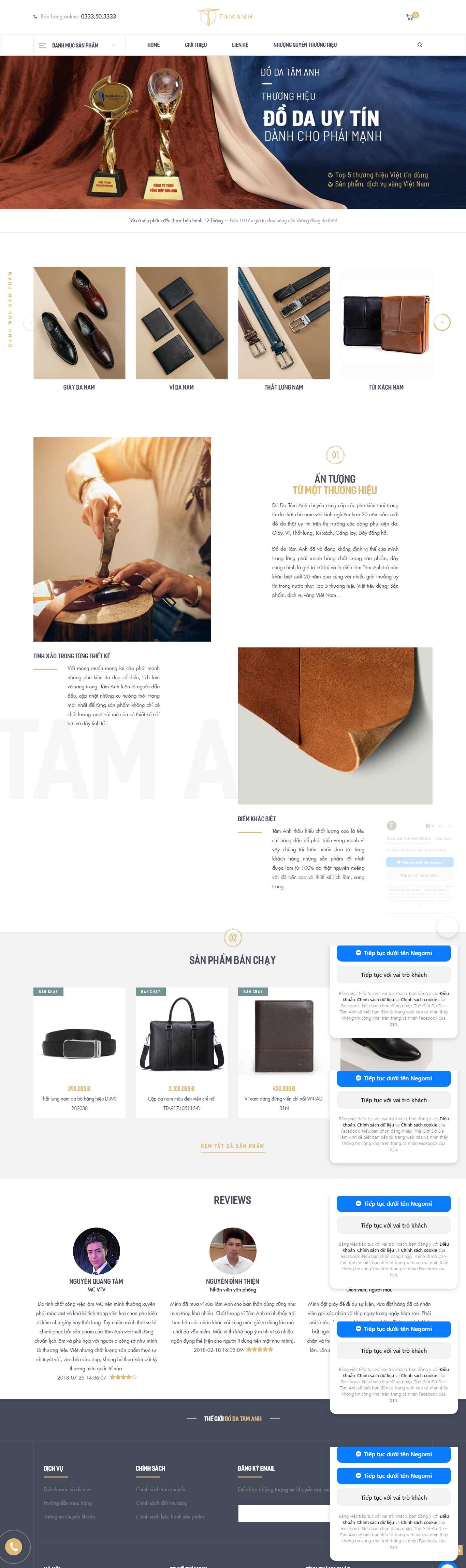 Thiết kế Website web giày da - tamanhnet