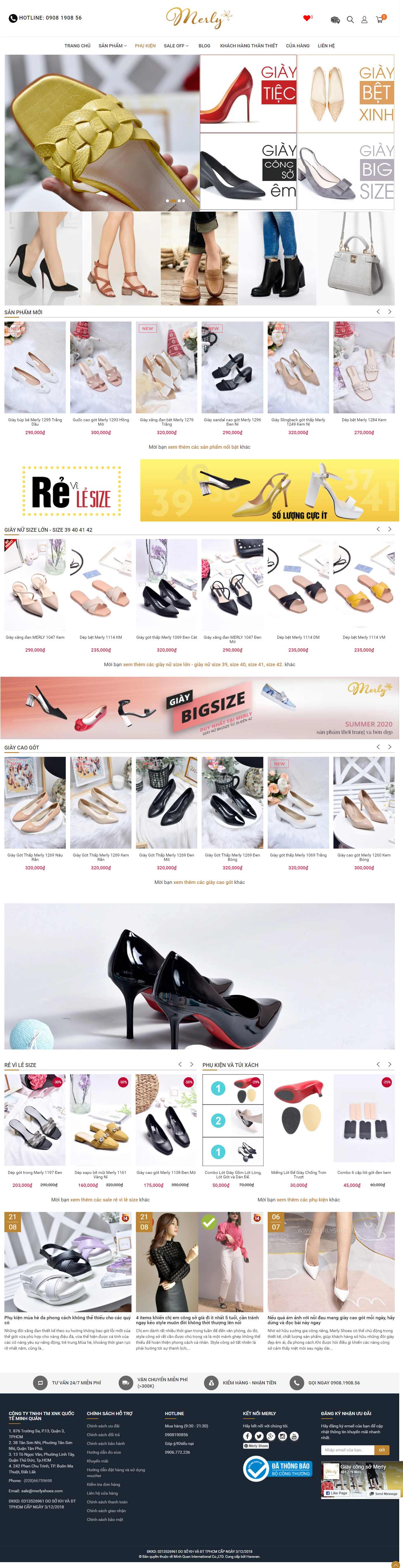 Thiết kế Website web giày dép - merlyshoescom