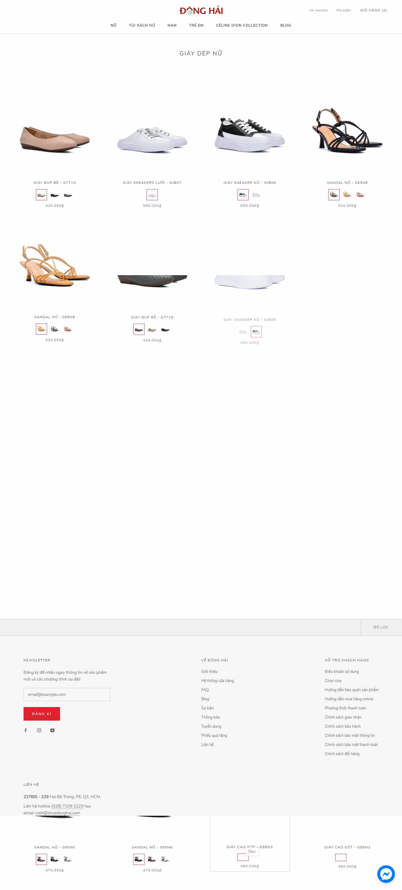Thiết kế Website web giày dép - shopdonghaicom