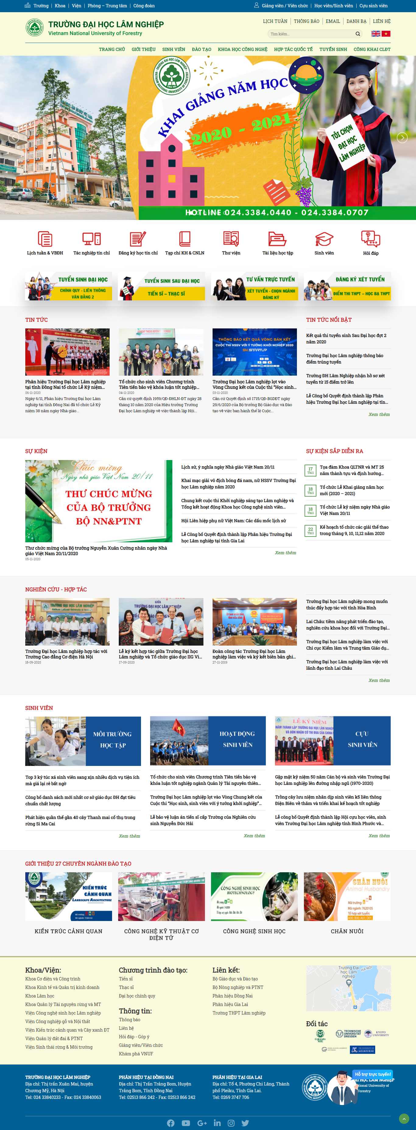 Thiết kế Website web lâm nghiệp - vnufeduvn