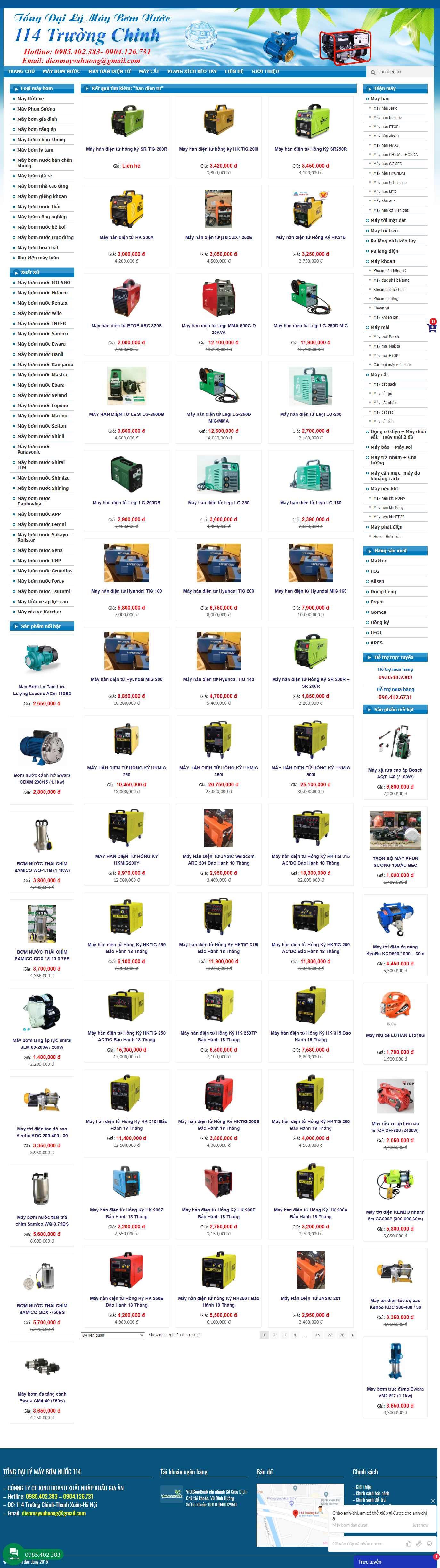 Thiết kế Website web máy hàn - maybomdandungcom