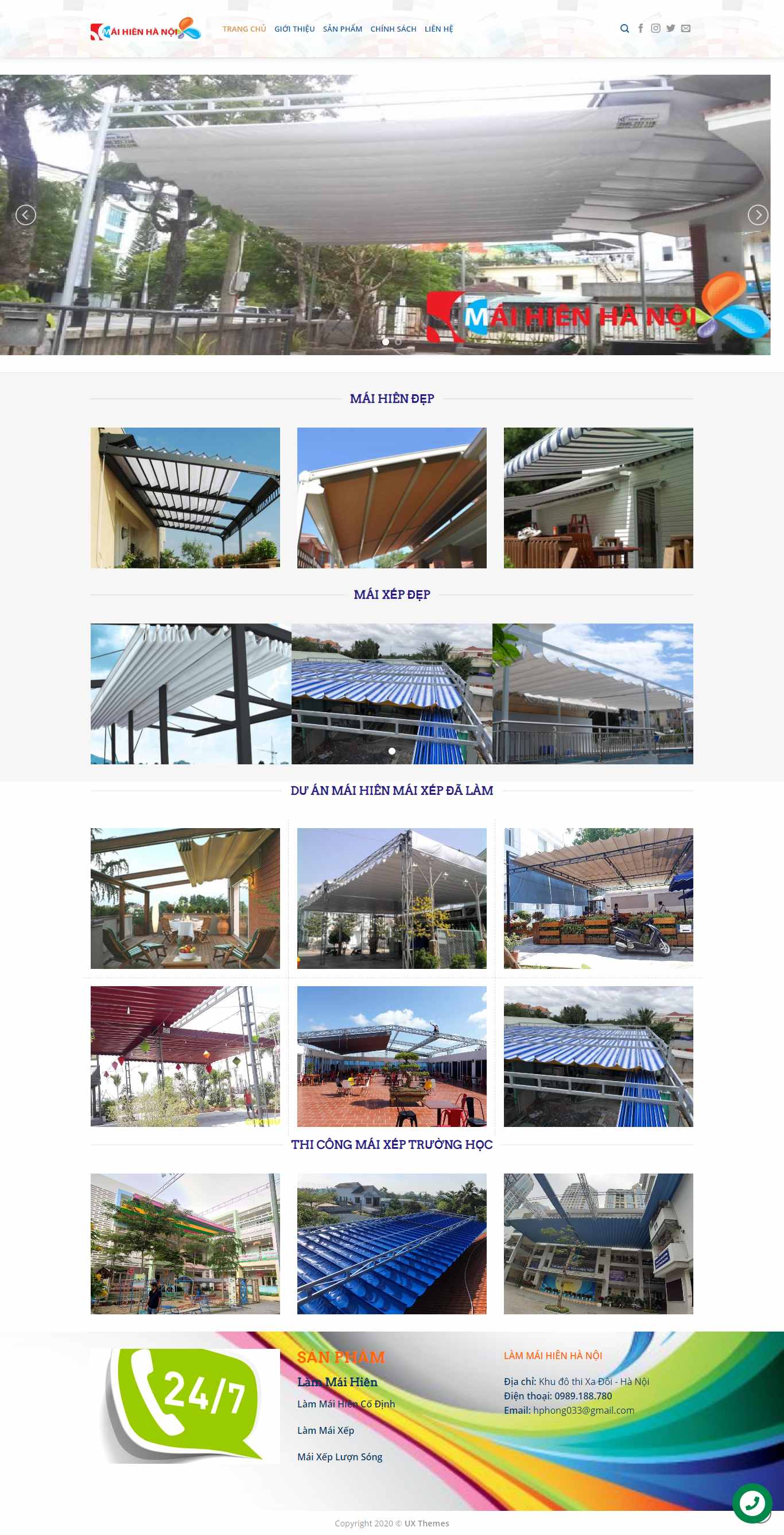 Thiết kế Website web mái che di động - phamhoahatga