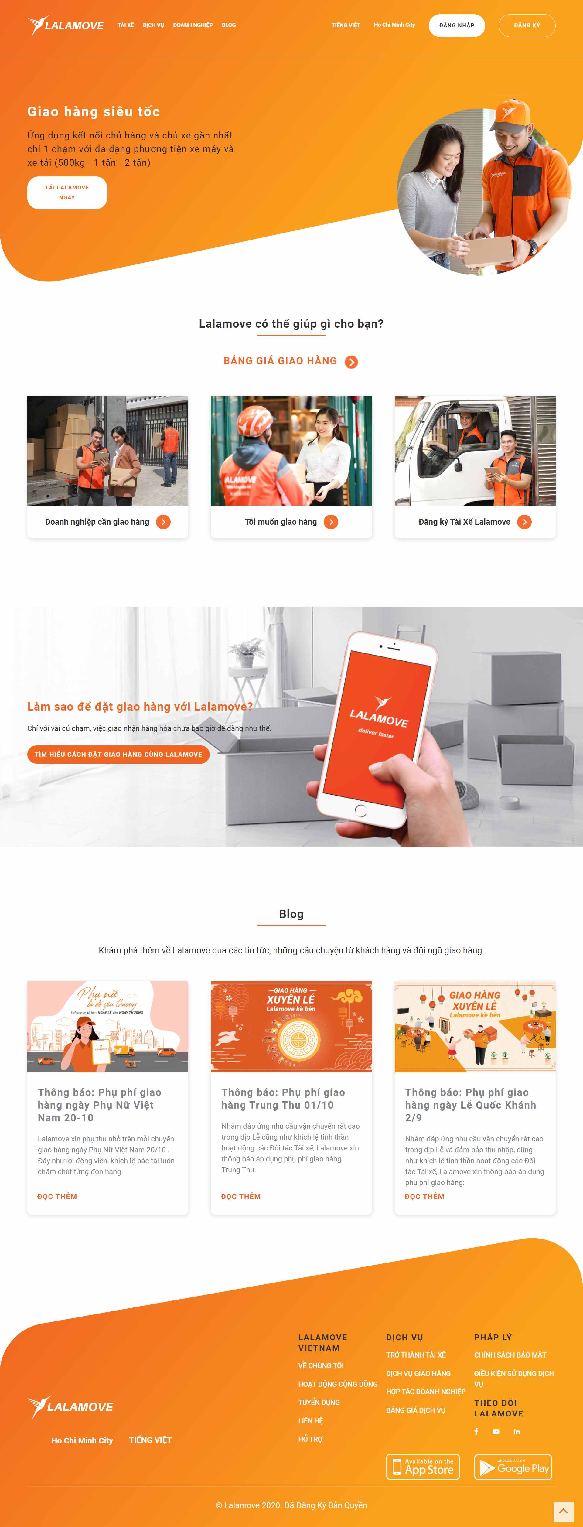 Thiết kế Website web giao hàng - ship hàng - wwwlalamovecom