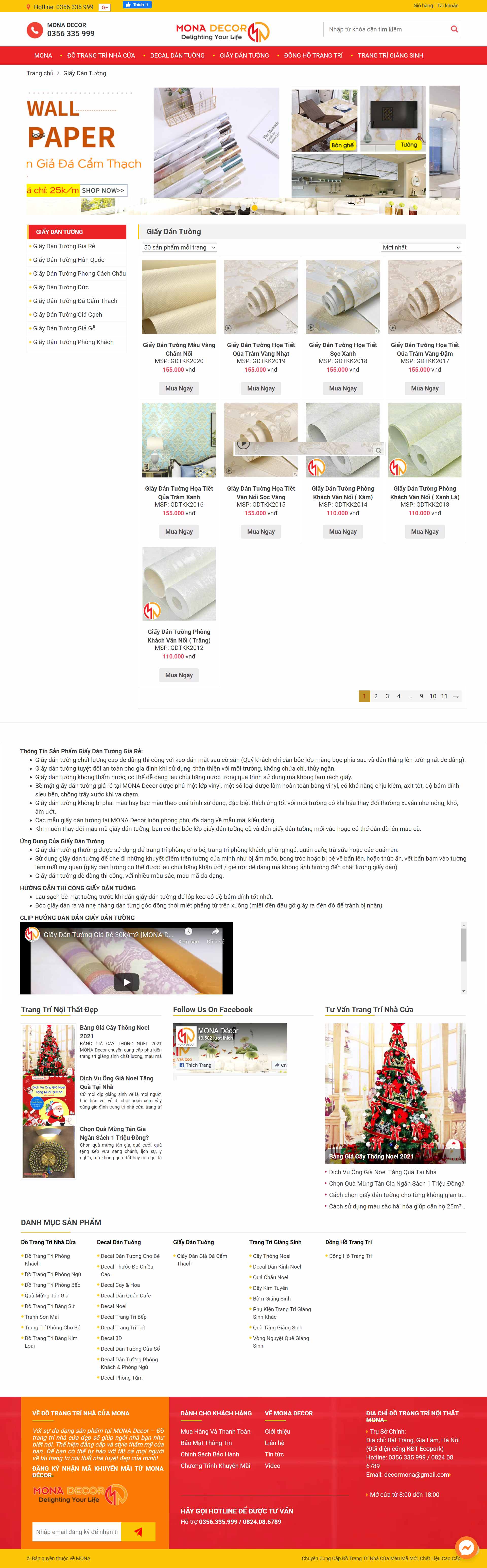 Thiết kế Website web giấy dán tường - monavn