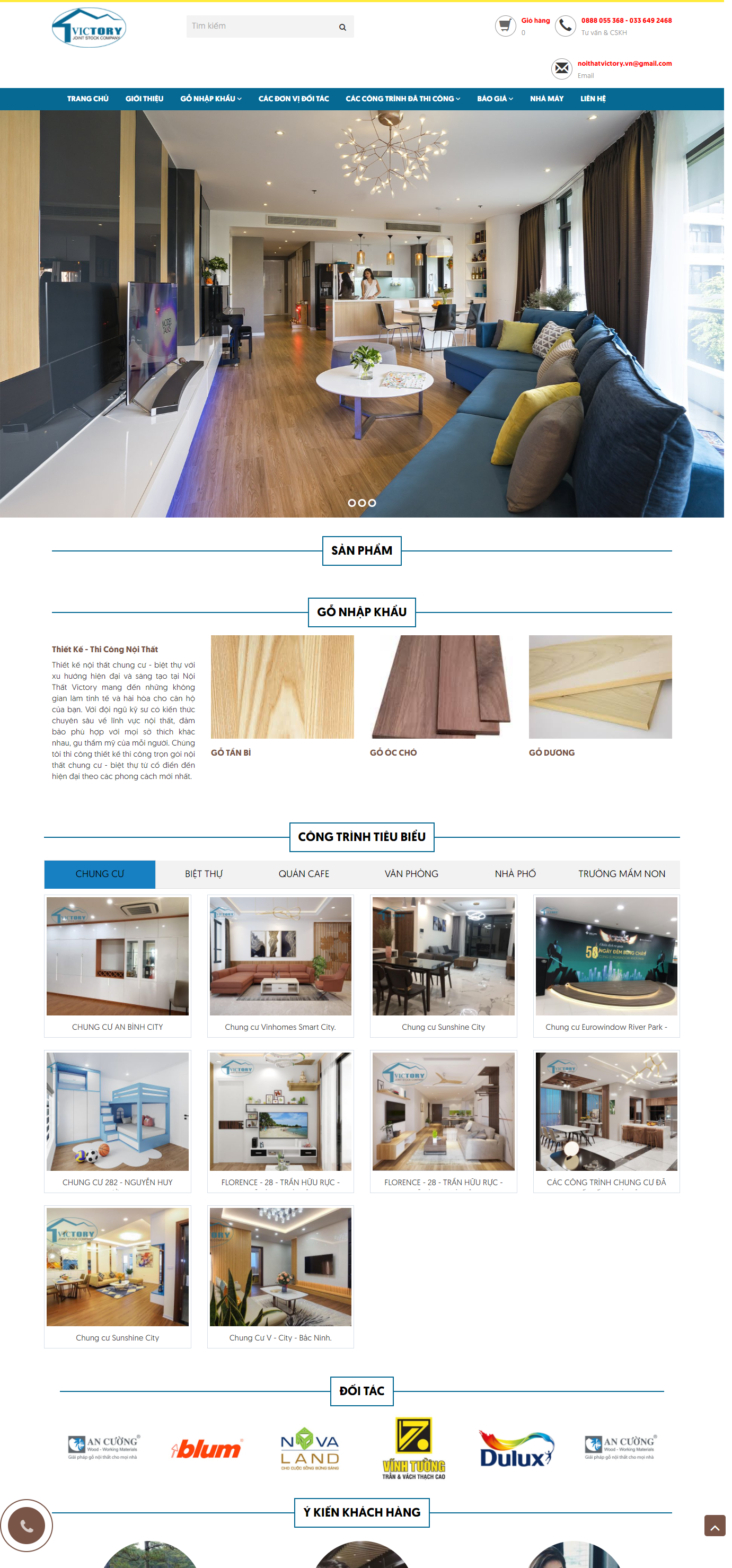 Thiết kế Website web nội thất - noithatvictoryvn