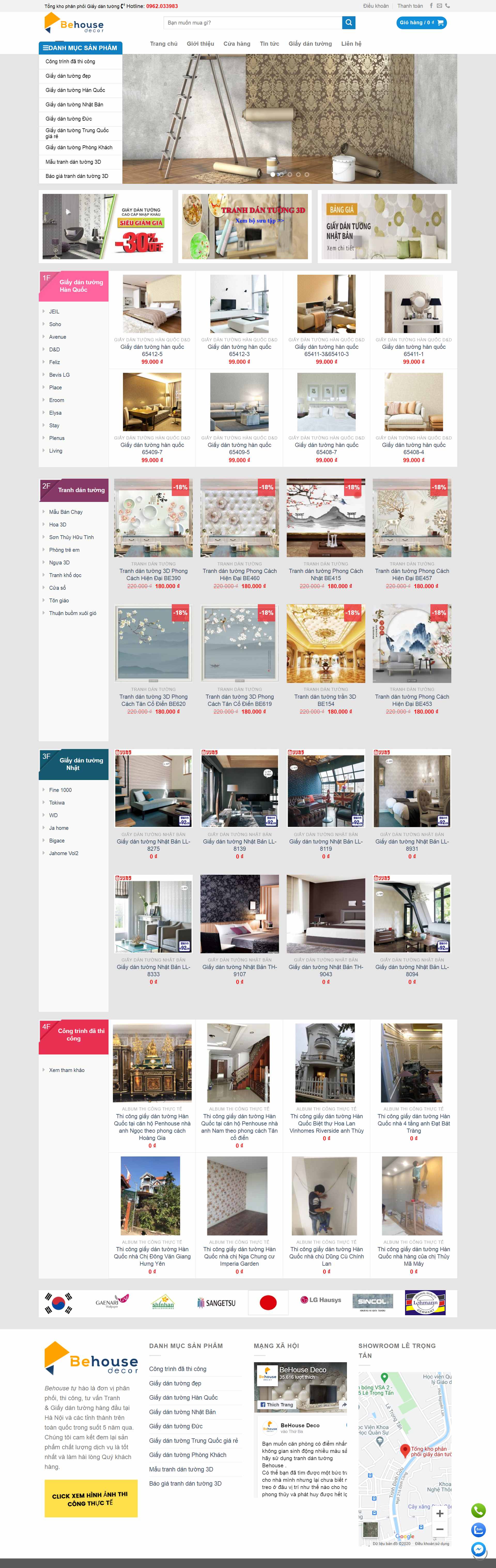 Thiết kế Website web giấy dán tường - behousecomvn
