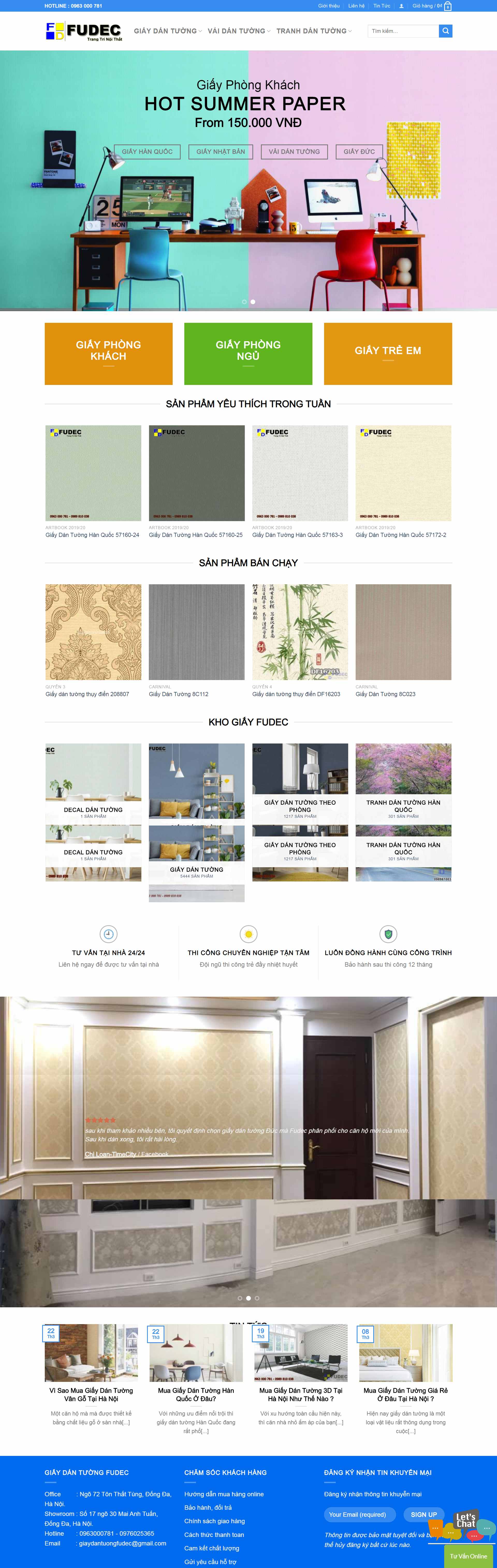 Thiết kế Website web giấy dán tường - giaydantuongfudeccom