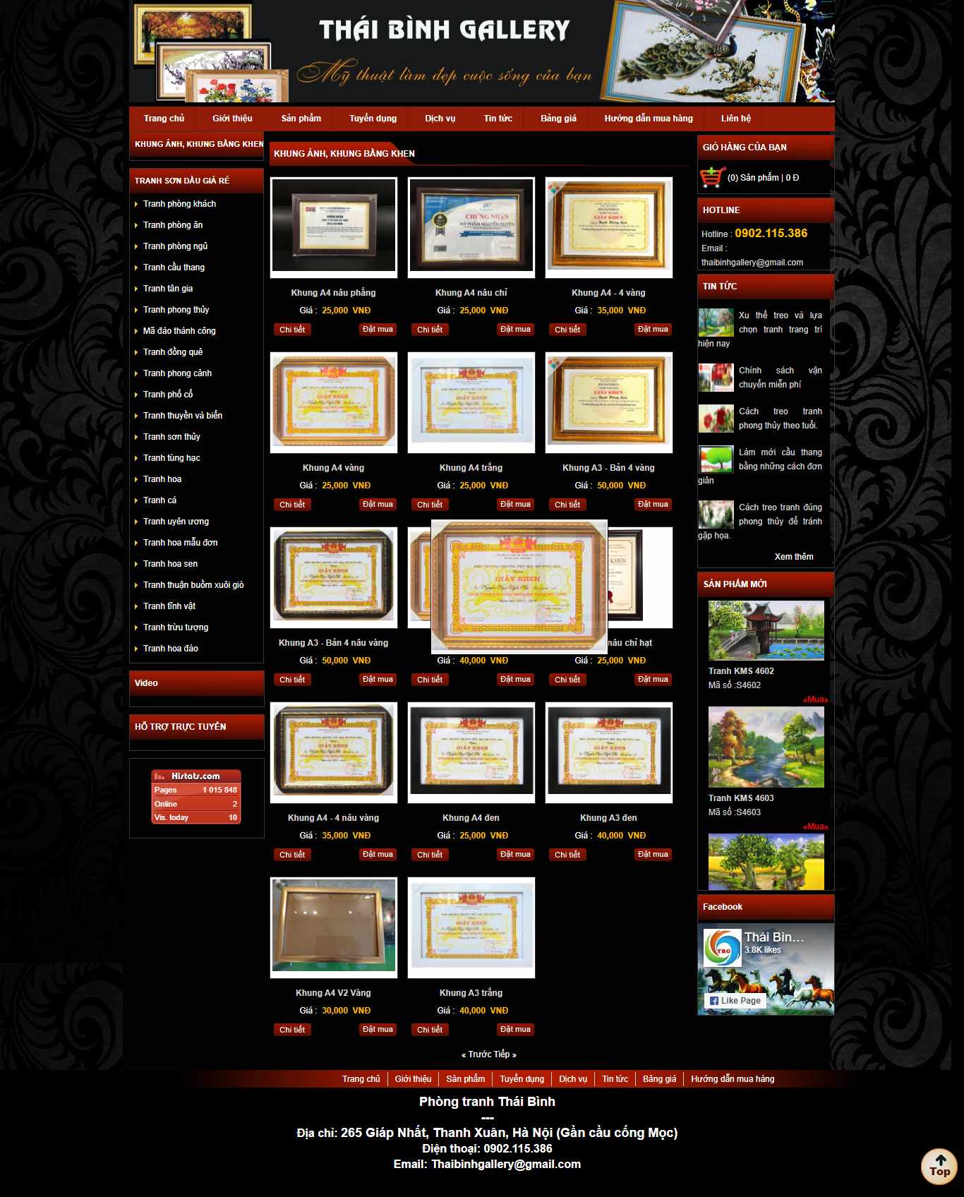 Thiết kế Website web khung tranh ảnh - shoptranhvietcom