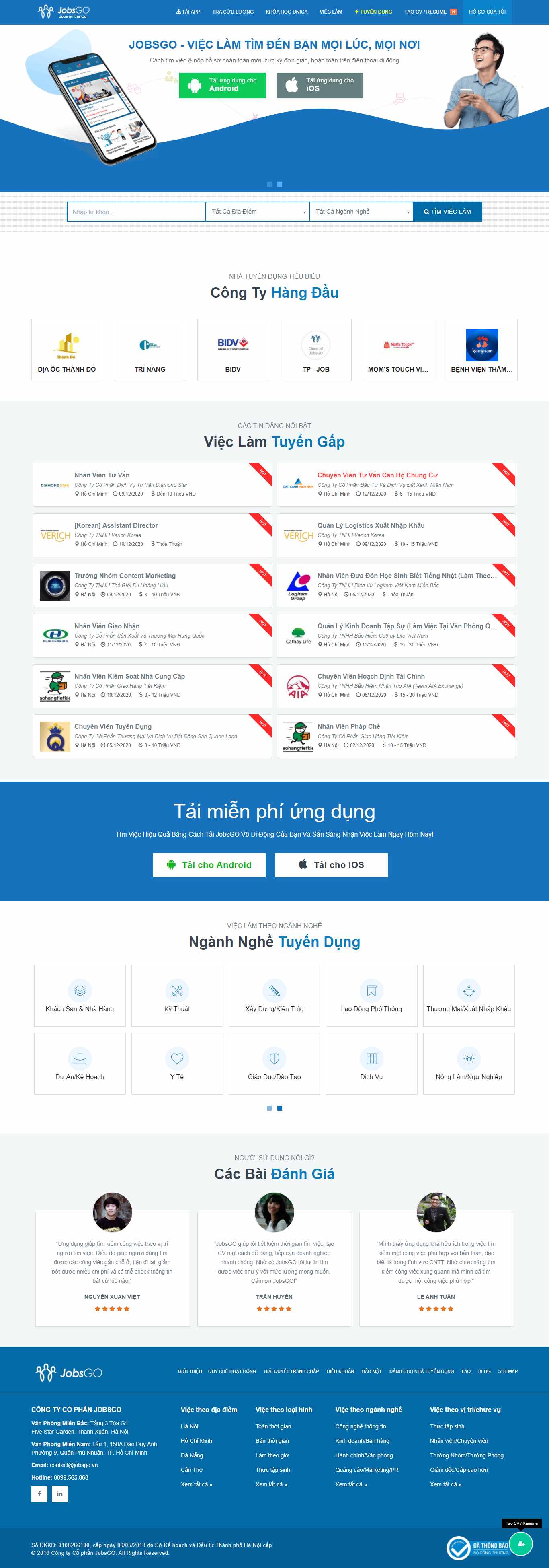 Thiết kế Website web giới thiệu - jobsgovn