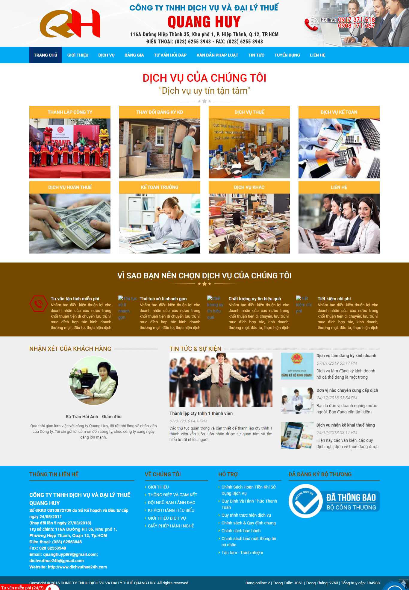 Thiết kế Website web giới thiệu dịch vụ - dichvuthue24hcom
