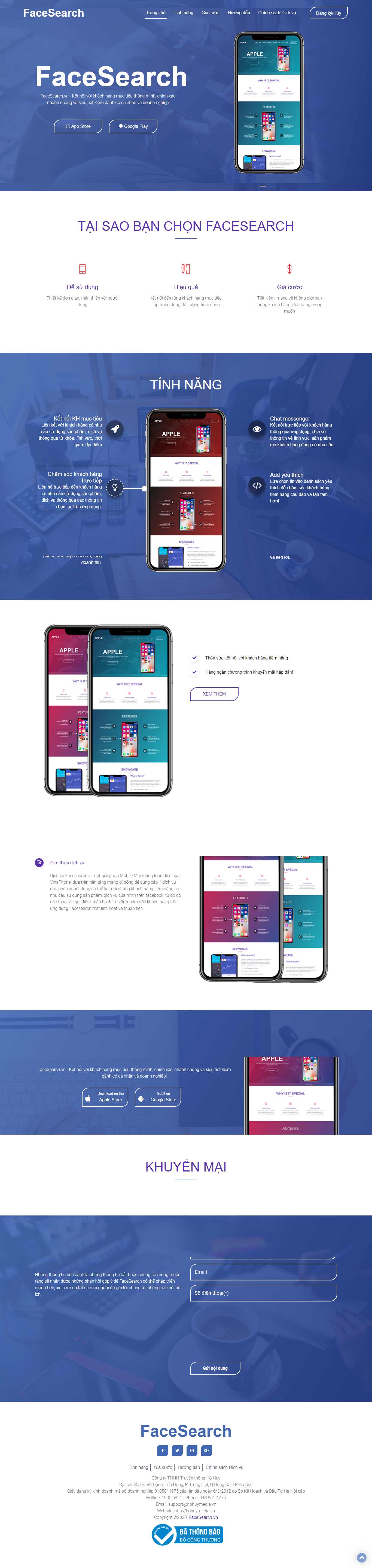 Thiết kế Website web giới thiệu dịch vụ - facesearchvn