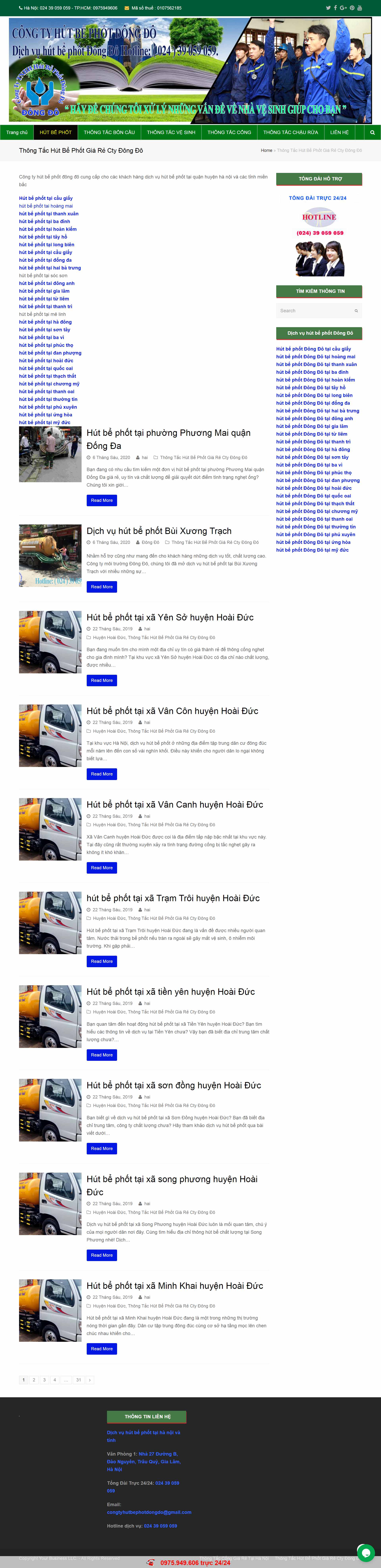 Thiết kế Website web hút bể phốt - hutbephotdongdocom