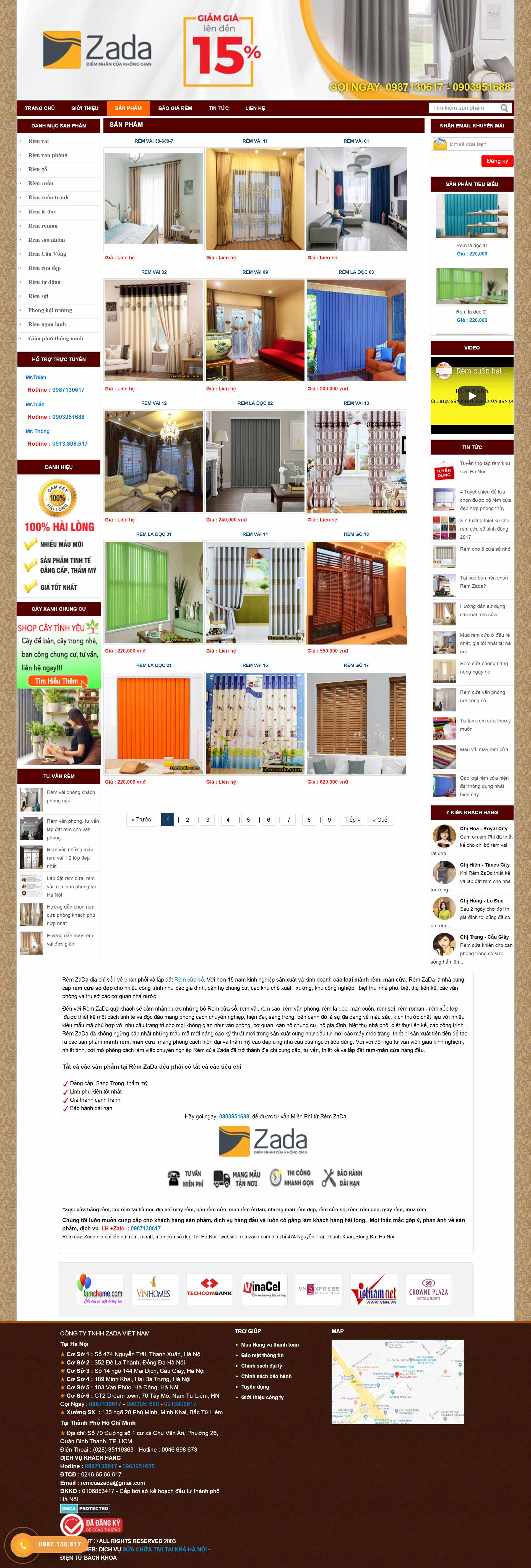 Thiết kế Website web mành rèm - remzadacom