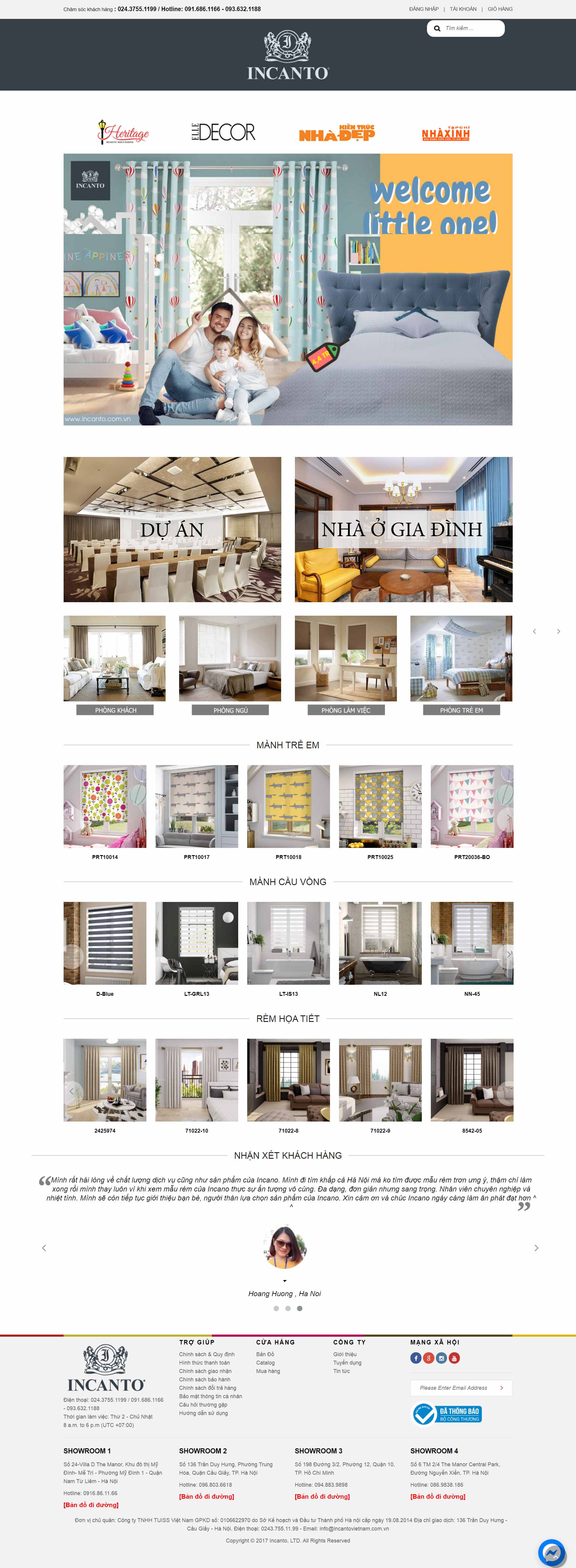 Thiết kế Website web mành rèm - incantovncom