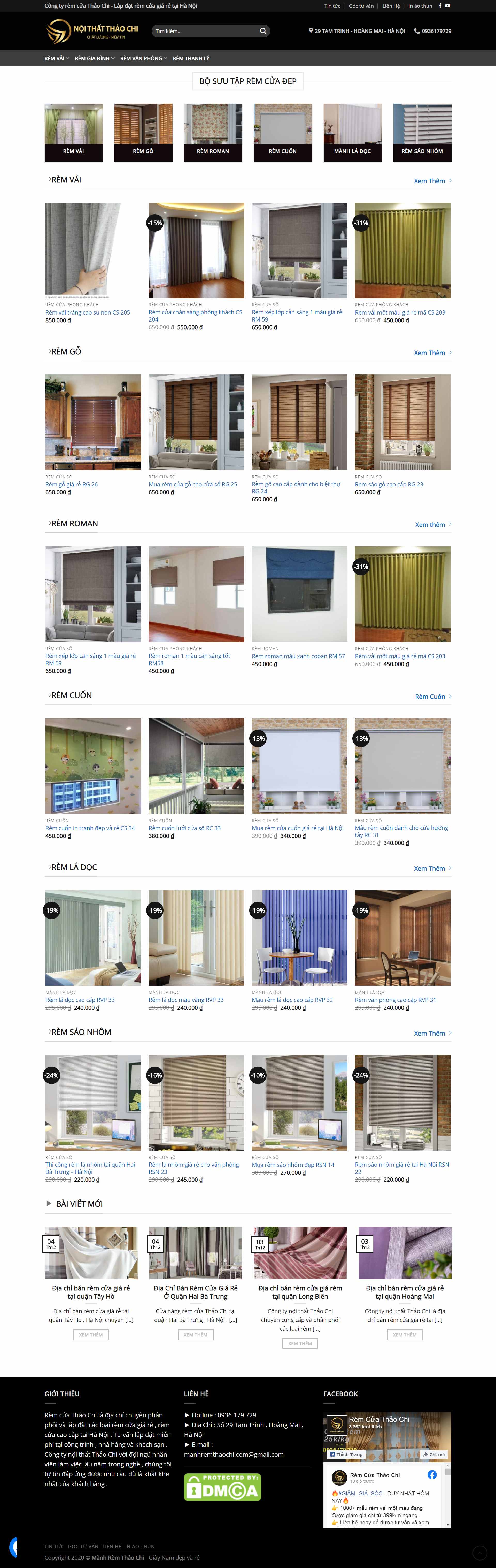 Thiết kế Website web mành rèm - manhremthaochicom