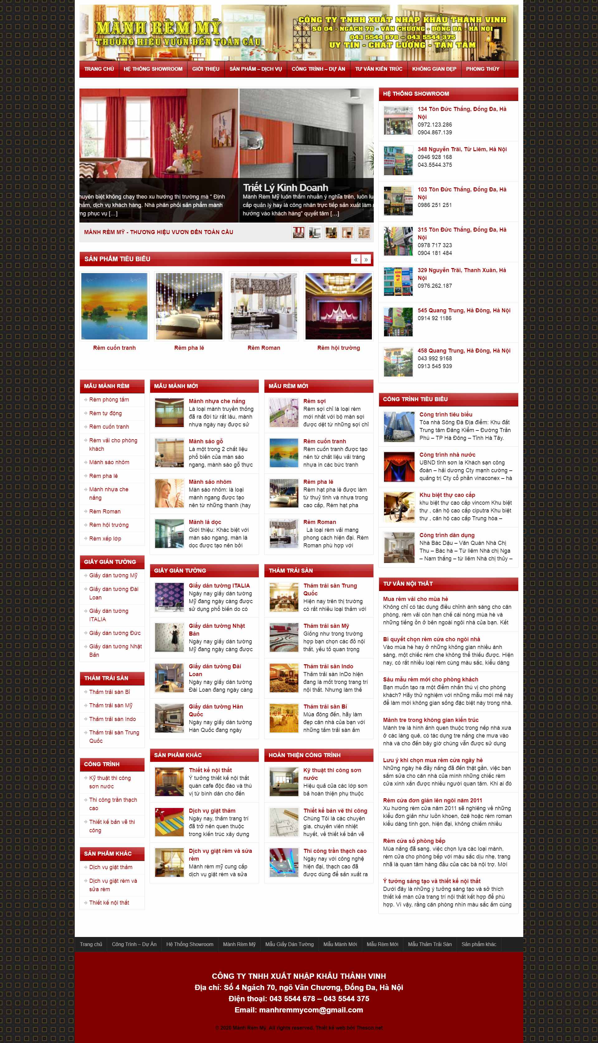 Thiết kế Website web mành rèm - manhremmycomvn