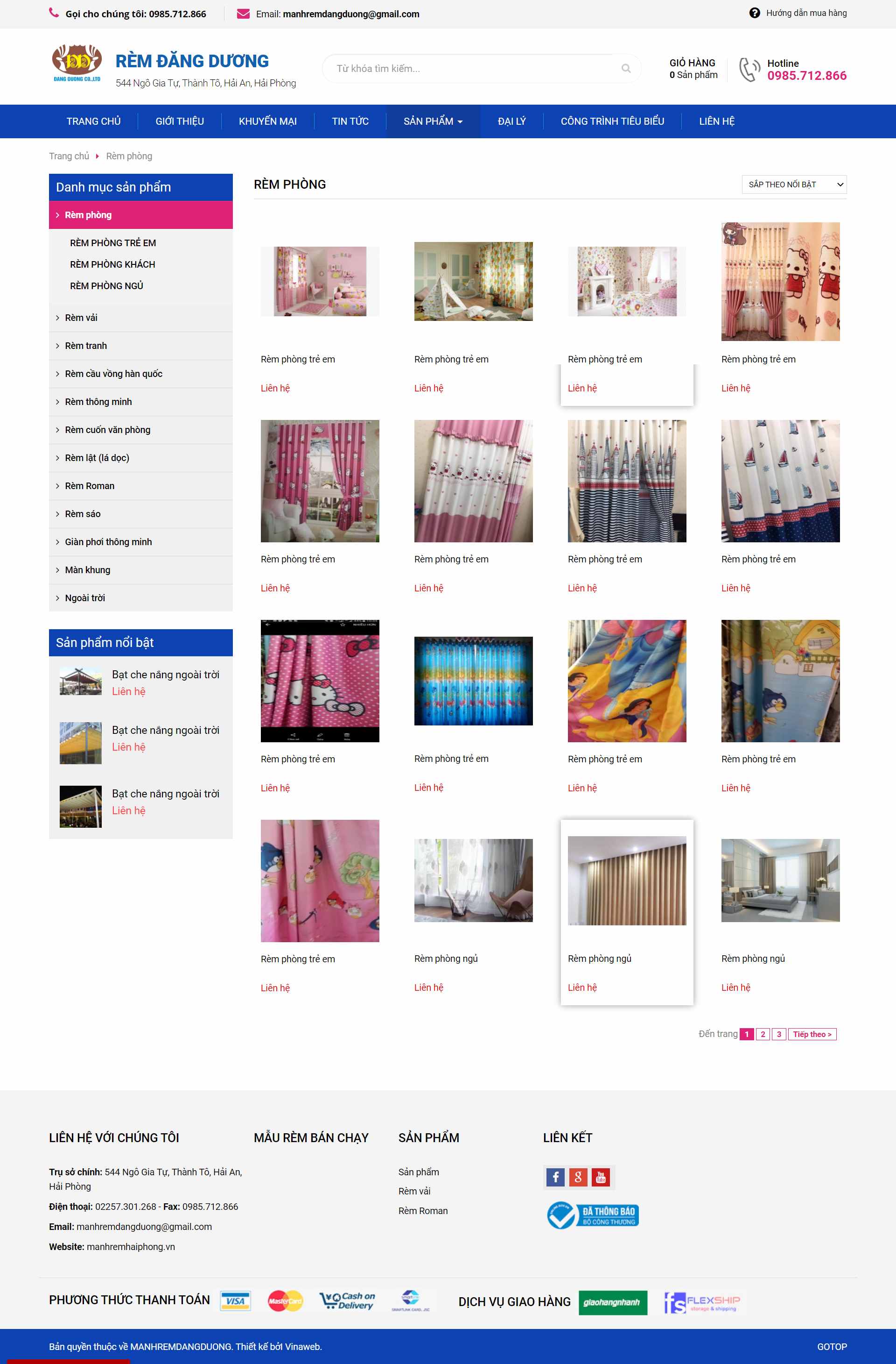 Thiết kế Website web mành rèm - manhremhaiphongvn