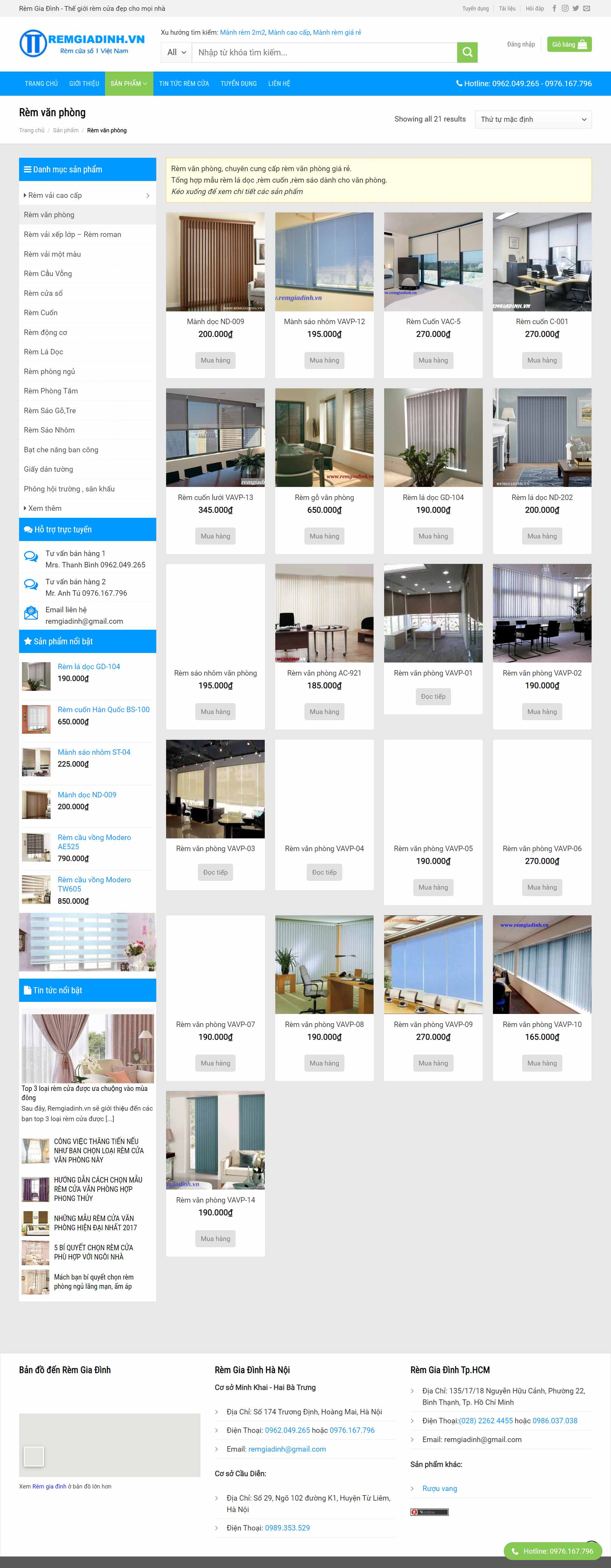 Thiết kế Website web mành rèm - remgiadinhvn