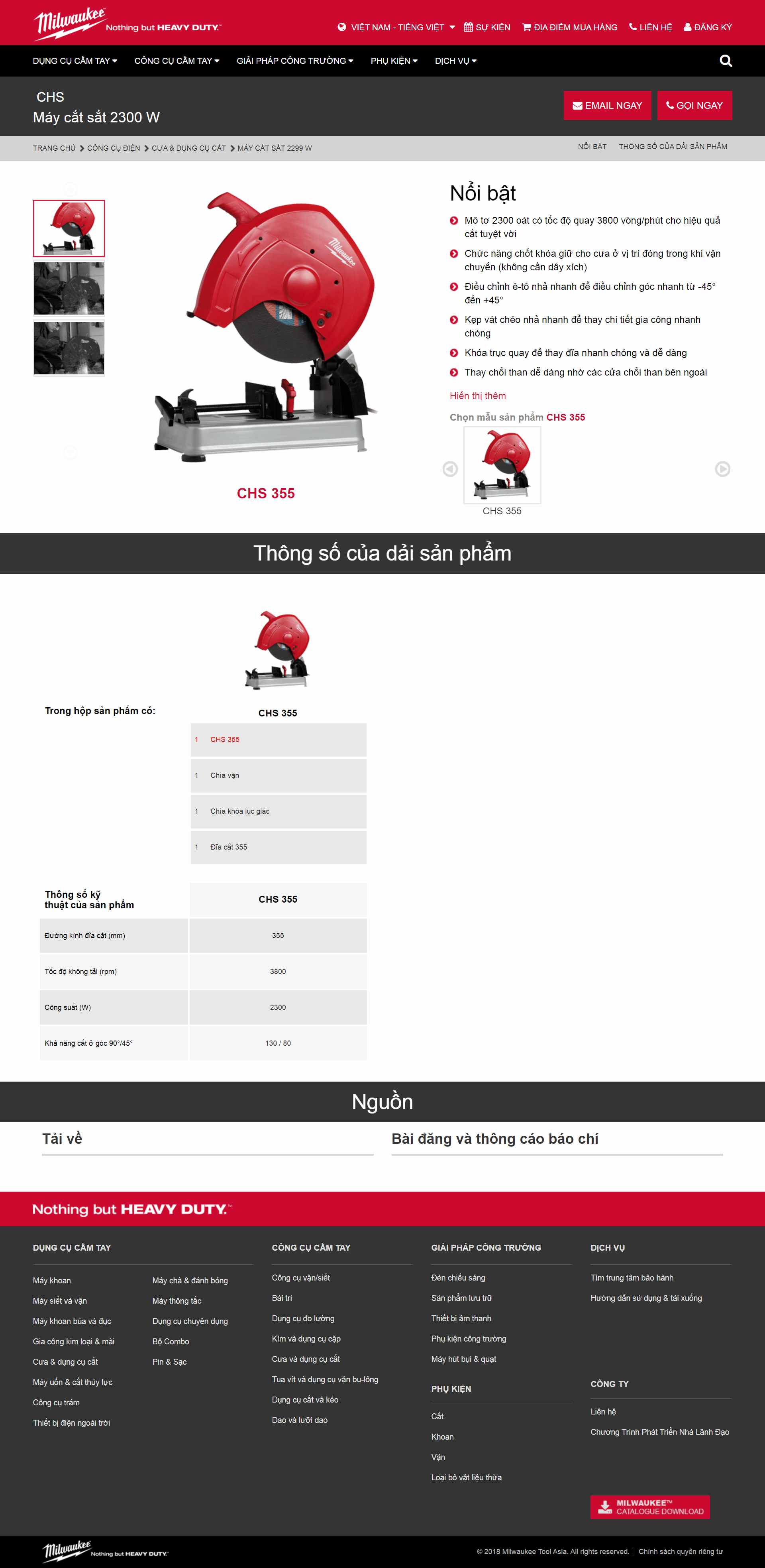Thiết kế Website web máy cắt - wwwmilwaukeetoolasia