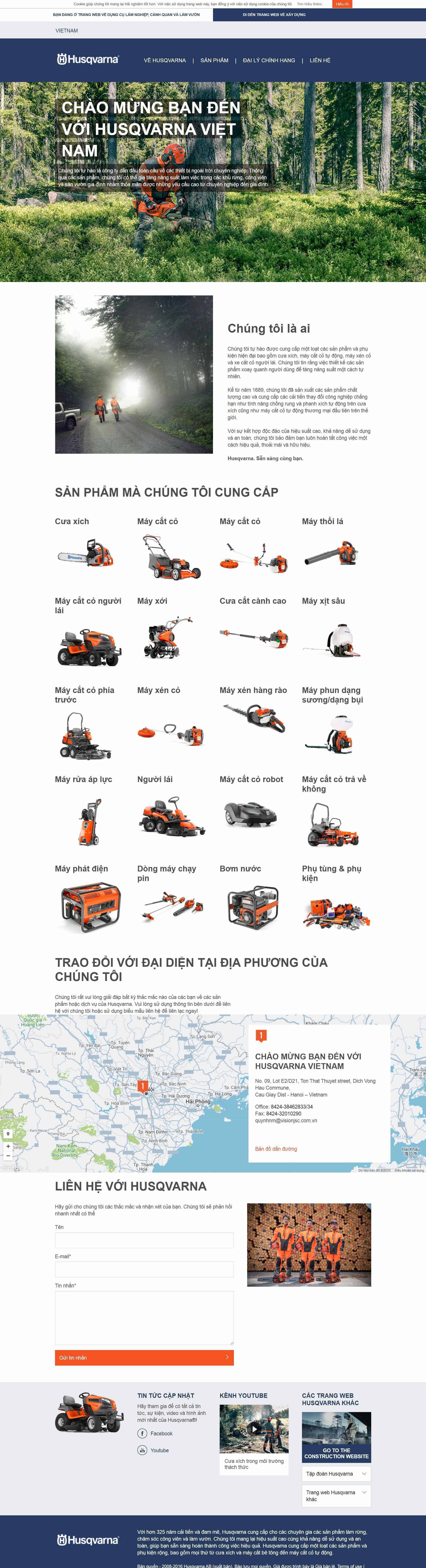 Thiết kế Website web máy cắt - wwwhusqvarnacom