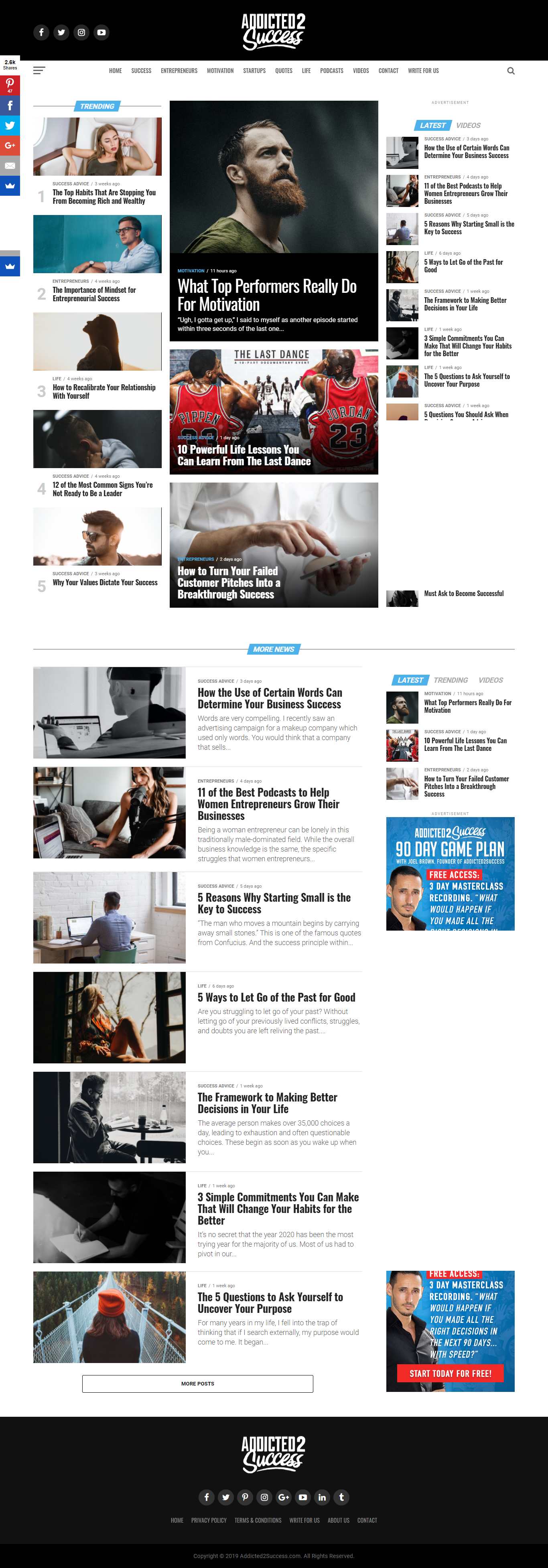 Thiết kế Website web giải trí - addicted2successcom