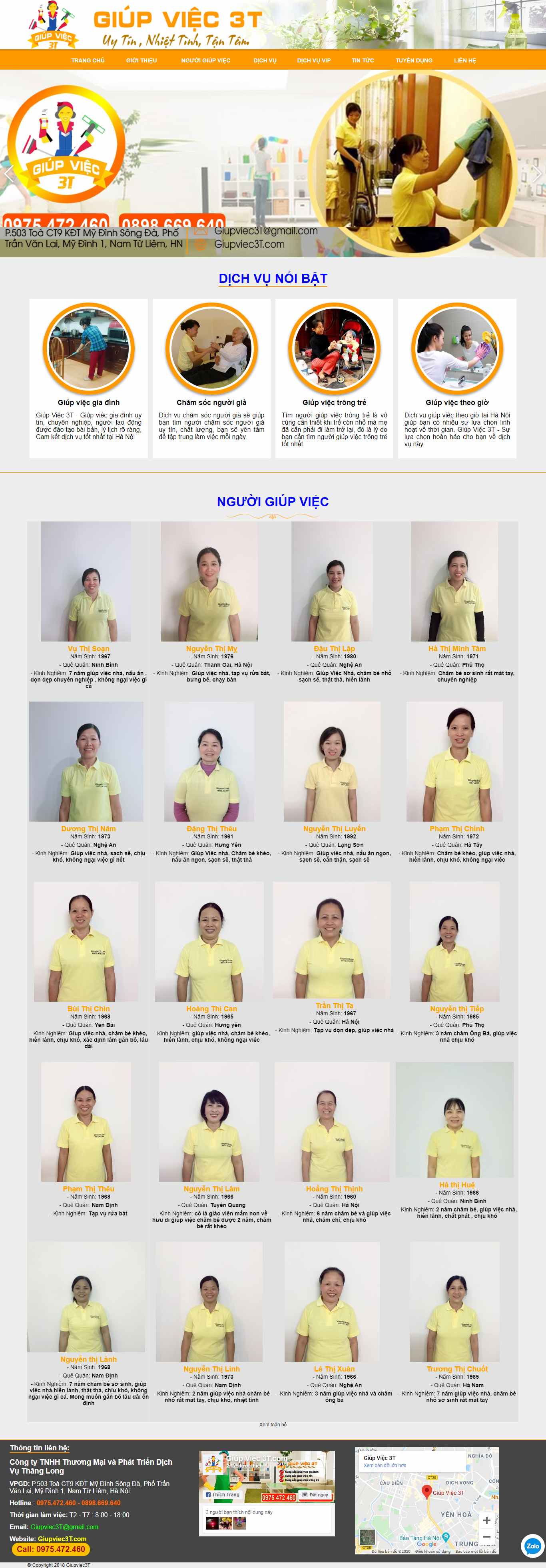 Thiết kế Website web giúp việc - giupviec3tcom