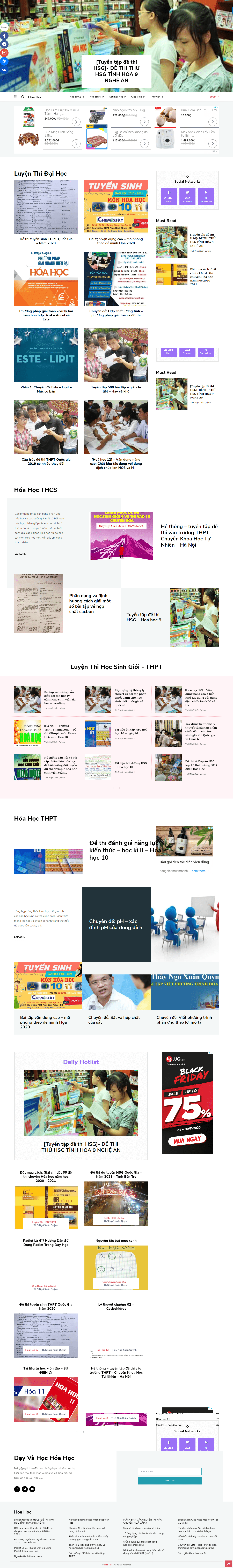 Thiết kế Website web hóa học - wwwhoahocorg