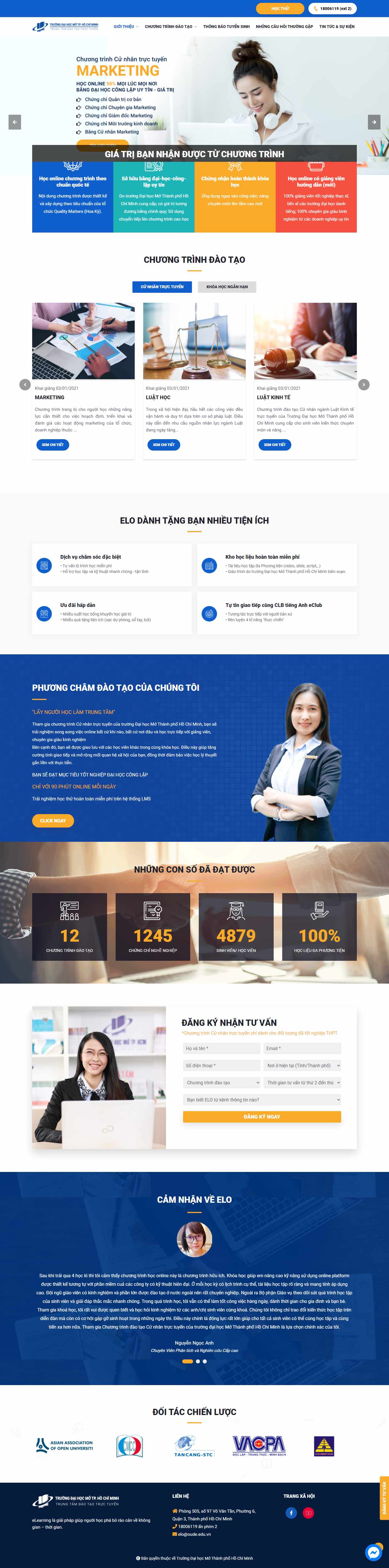 Thiết kế Website web khóa học online - tuyensinheloeduvn