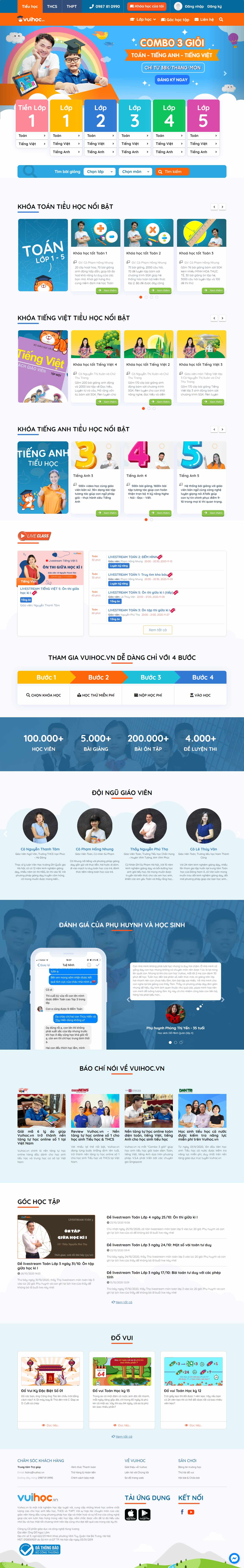 Thiết kế Website web khóa học online - vuihocvn