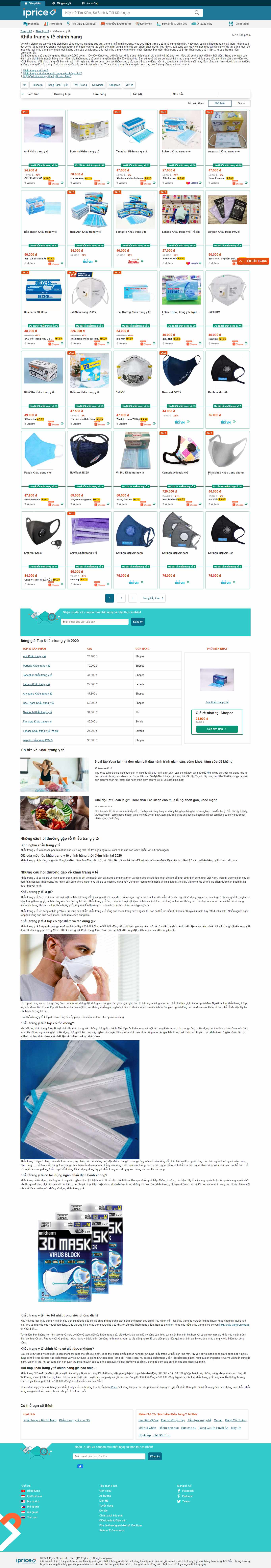 Thiết kế Website web khẩu trang y tế - ipricevn