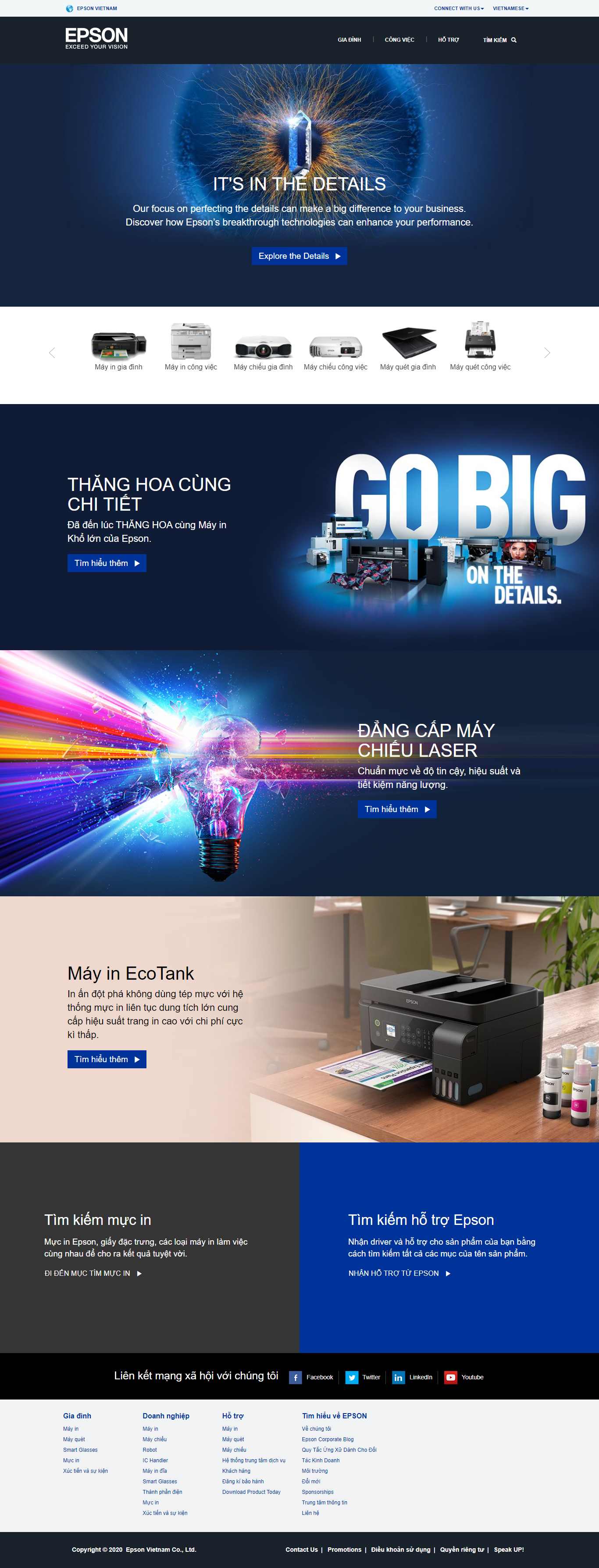 Thiết kế Website web máy in - wwwepsoncomvn