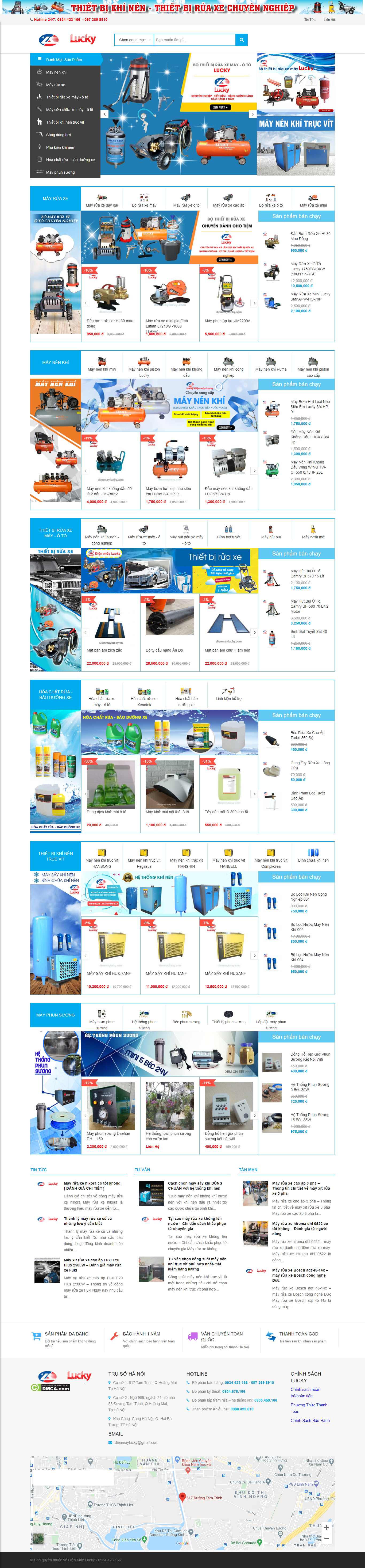 Thiết kế Website web máy móc - dienmayluckycom